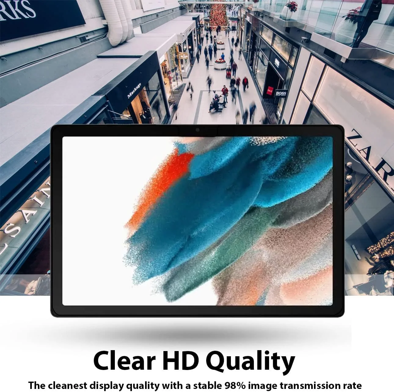 محافظ صفحه نمایش الحتروشی سازگار با تبلت سامسونگ گلکسی تب A8 10.5 اینچ (2021) مدل SM-X200,SM-X205، فیلم شیشه ای سخت با درجه سختی 9H [پوشش کامل HD] [نصب آسان] [مقاوم در برابر خراش] [1 عدد]