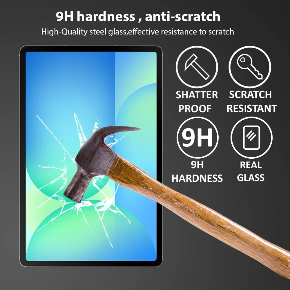 محافظ صفحه نمایش Al-HuTrusHi برای تبلت سامسونگ Tab S10 FE / S9 FE 10.9 اینچی، فیلم شیشه ای حرارت دیده، شفافیت HD