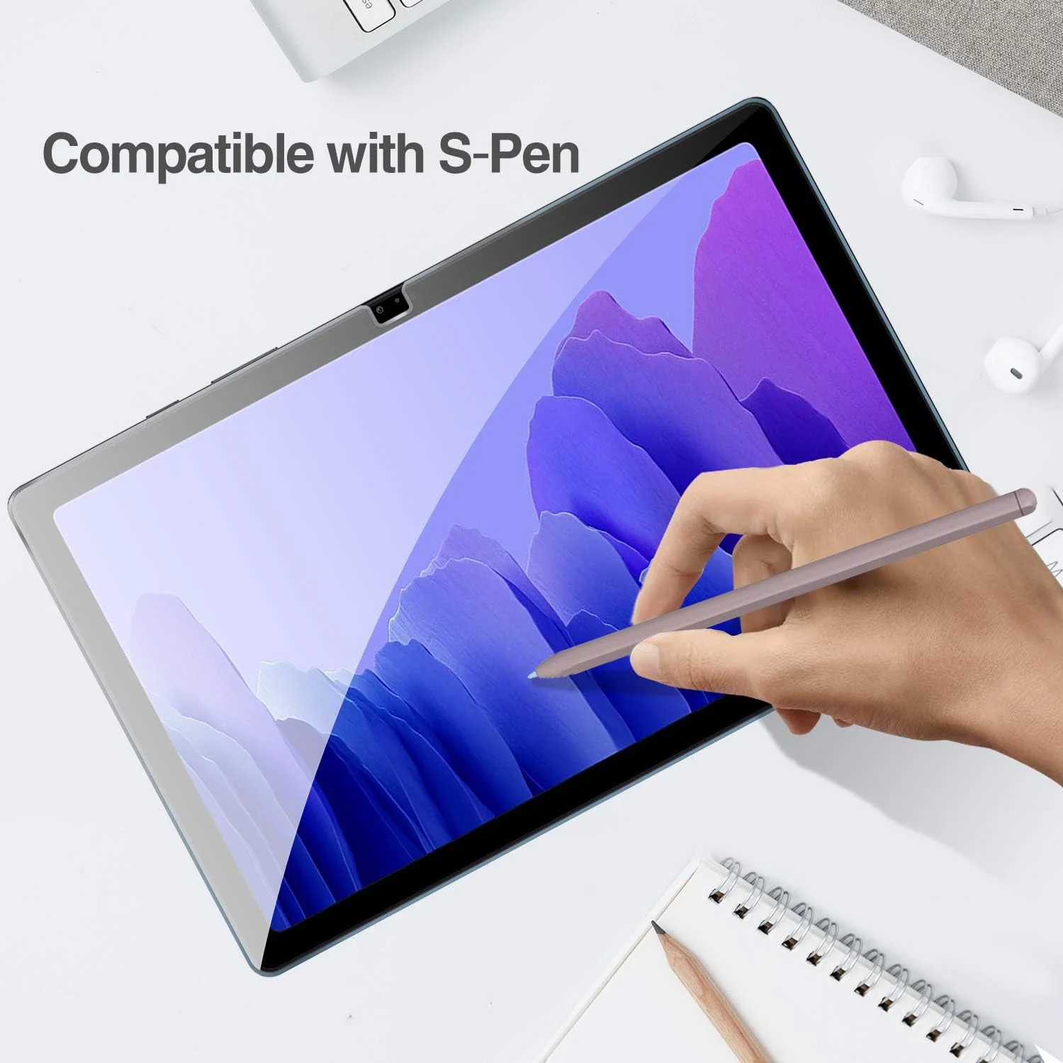 محافظ صفحه نمایش ProCase [بسته 2 عددی] برای گلکسی تب A7 10.4 اینچ، فیلم شیشه ای سخت حرارت دیده با وضوح HD و سختی 9H برای تبلت سامسونگ مدل SM-T500 T503 T505 T507