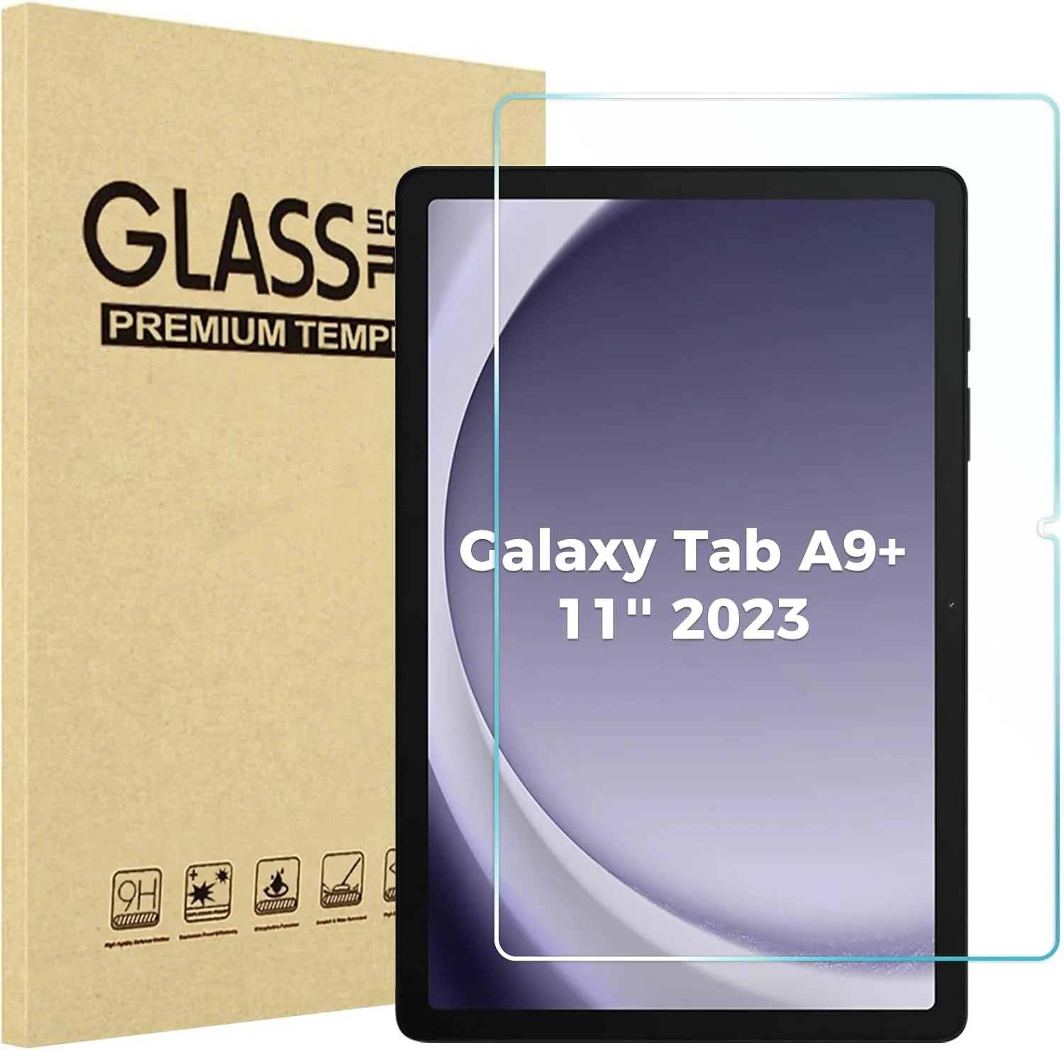 محافظ صفحه نمایش ProCase یک عددی برای گلکسی تب A9 پلاس 11 اینچی 2023، محافظ صفحه نمایش شیشه ای تمپر شده برای تبلت 11 اینچی گلکسی تب A9+ پلاس (SM-X210/X215/X216/X218)