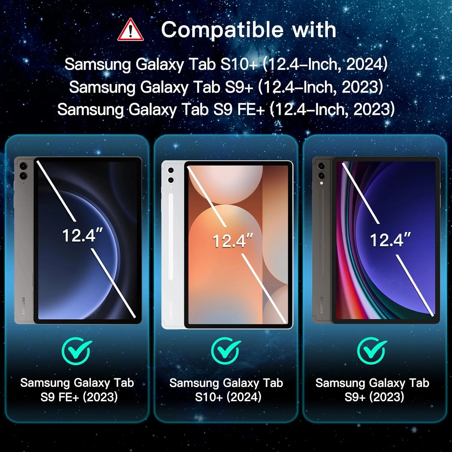 محافظ صفحه نمایش JETech برای تبلت سامسونگ گلکسی تب S10 پلاس 2024/تب S9 پلاس/تب S9 FE پلاس 2023 سایز 12.4 اینچ، همراه با قاب نصب آسان، فیلم شیشه ای حرارت دیده، شفاف HD، بسته 2 عددی محافظ صفحه نمایش JETech برای تبلت سامسونگ گلکسی تب S10 پلاس 2024/تب S9 پلاس/تب S9 FE پلاس 2023 سایز 12.4 اینچ، همراه با قاب نصب آسان، فیلم شیشه ای حرارت دیده، شفاف HD، بسته 2 عددی