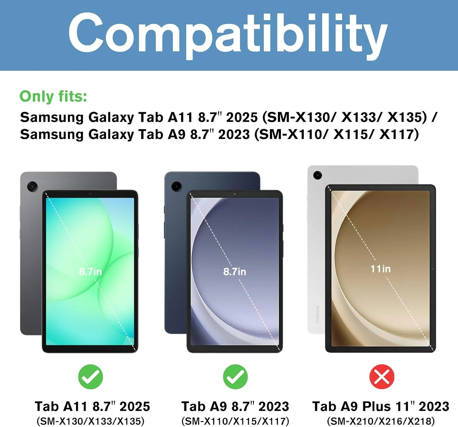 محافظ صفحه نمایش ProCase [تک عددی] برای Galaxy Tab A11 / A9 8.7 اینچ نسخه 2025/2023، شیشه حرارت دیده با سختی 9H، محافظ صفحه نمایش شفاف HD برای Galaxy Tab A11/A9 8.7 اینچی SM-X130/X135/X110/X115/X117