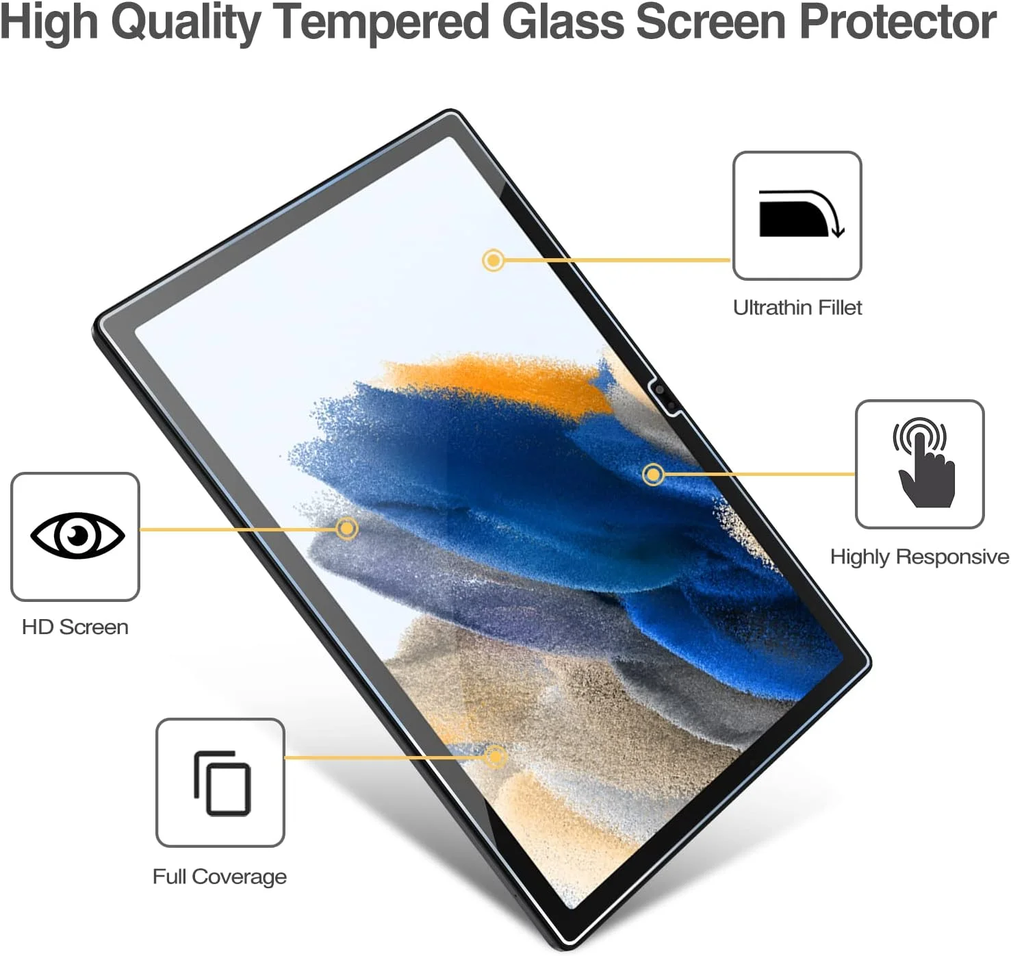 محافظ صفحه نمایش شیشه ای ProCase سازگار با گلکسی تب A8 10.5 اینچ 2022 (SM-X200/X205)، فیلم محافظ صفحه نمایش، شیشه محافظ 9H تمپر شده برای محافظ صفحه نمایش سامسونگ تب A8، شفاف (بسته 2 عددی) محافظ صفحه نمایش شیشه ای ProCase سازگار با گلکسی تب A8 10.5 اینچ 2022 (SM-X200/X205)، فیلم محافظ صفحه نمایش، شیشه محافظ 9H تمپر شده برای محافظ صفحه نمایش سامسونگ تب A8، شفاف (بسته 2 عددی)