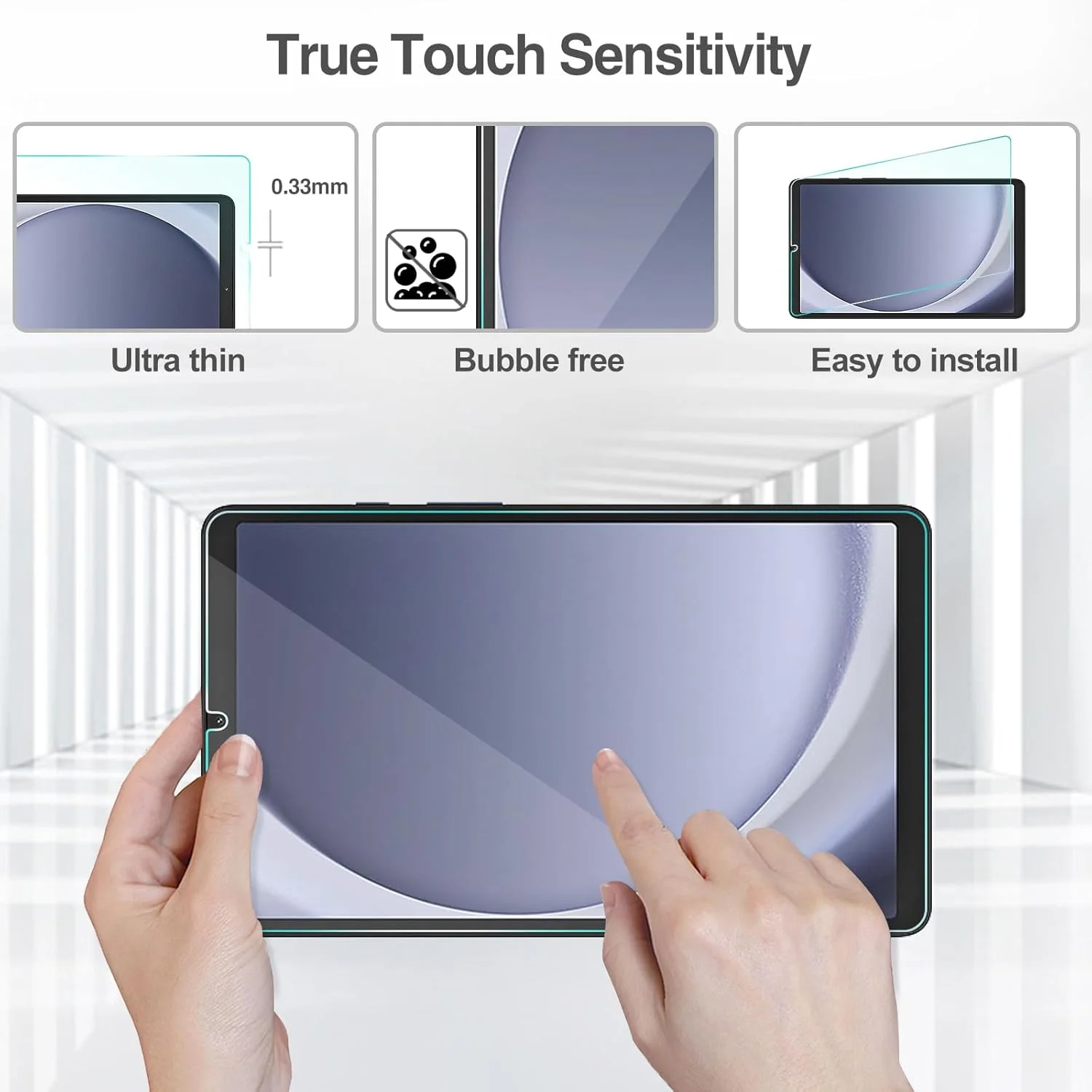 محافظ صفحه نمایش ProCase [تک عددی] برای Galaxy Tab A11 / A9 8.7 اینچ نسخه 2025/2023، شیشه حرارت دیده با سختی 9H، محافظ صفحه نمایش شفاف HD برای Galaxy Tab A11/A9 8.7 اینچی SM-X130/X135/X110/X115/X117