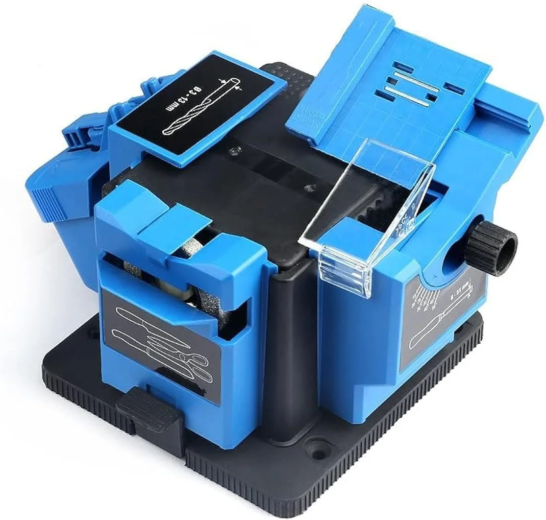 دستگاه تیزکن چند منظوره رومیزی THE WHITE SHOP، دستگاه برقی چندکاره برای تیز کردن چاقو/مغار/تیغه رنده/مته HSS مناسب برای چاقوهای آشپزخانه و ابزارهای برقی