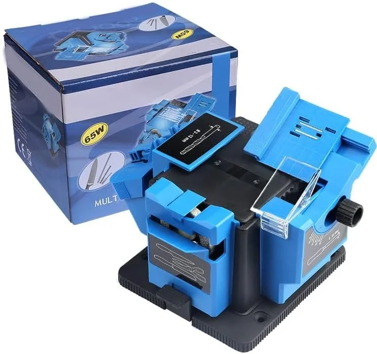 دستگاه تیزکن چند منظوره رومیزی THE WHITE SHOP، دستگاه برقی چندکاره برای تیز کردن چاقو/مغار/تیغه رنده/مته HSS مناسب برای چاقوهای آشپزخانه و ابزارهای برقی