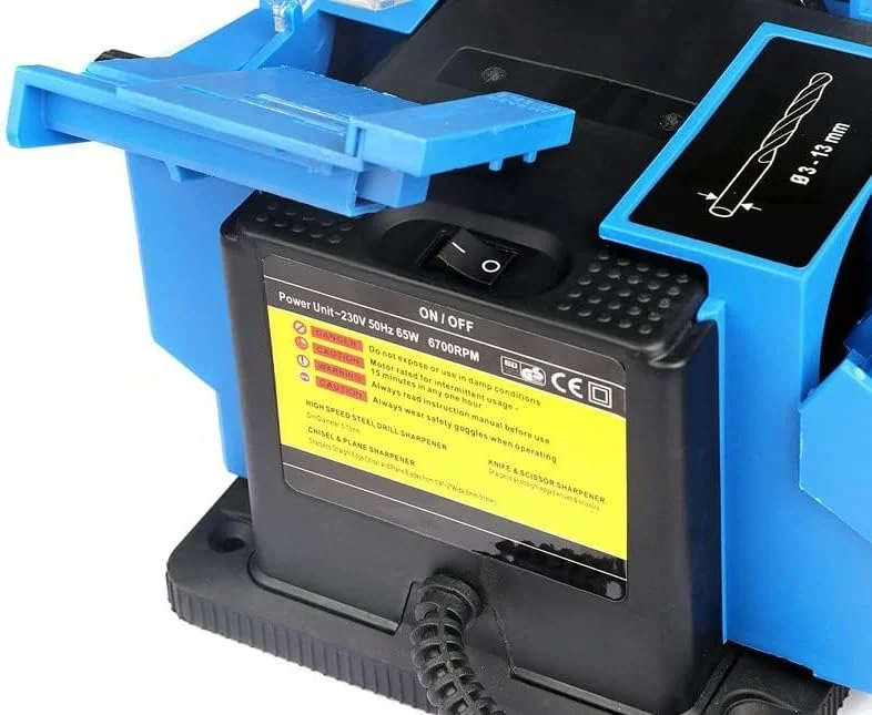 دستگاه تیزکن چند منظوره رومیزی THE WHITE SHOP، دستگاه برقی چندکاره برای تیز کردن چاقو/مغار/تیغه رنده/مته HSS مناسب برای چاقوهای آشپزخانه و ابزارهای برقی