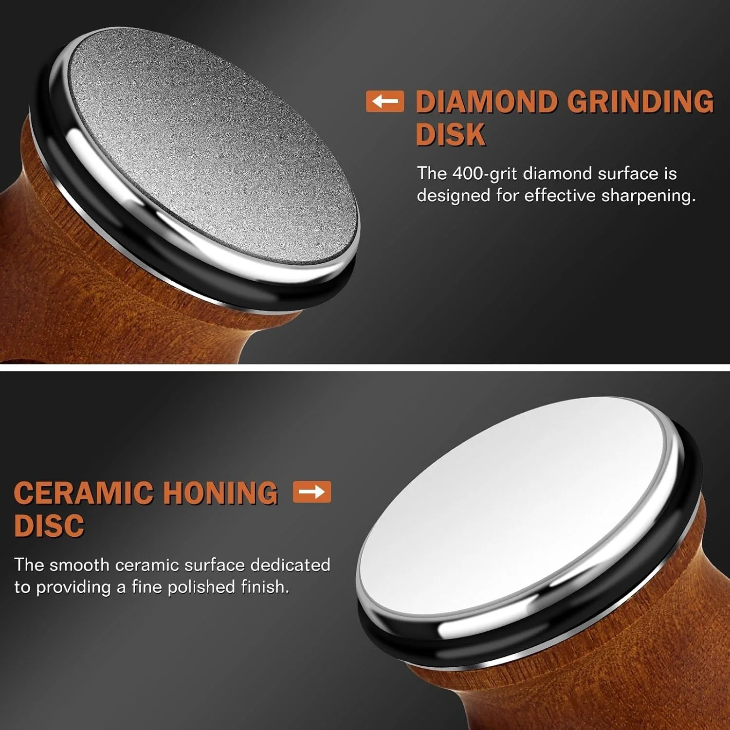 ابزار تیزکننده چاقو رولی THE WHITE SHOP، تیزکننده مغناطیسی چند زاویه ای برای چاقوهای آشپزخانه، ست سیستم تیز کردن چاقو الماس و سرامیک، ارائه تیز کردن 15، 20 و 25 درجه
