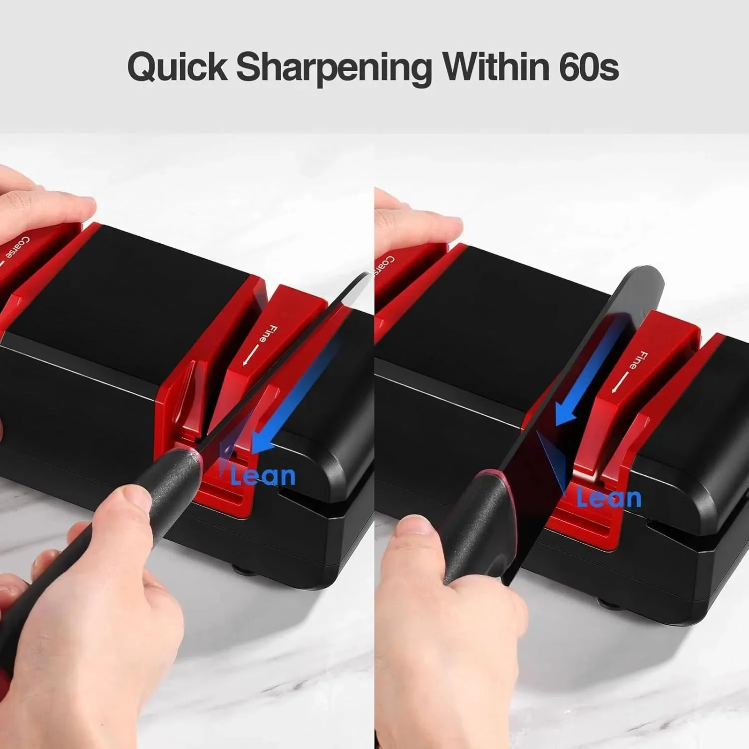 تیزکننده چاقو THE WHITE SHOP، برقی، 2 مرحله ای تیز کردن و پولیش، قرمز