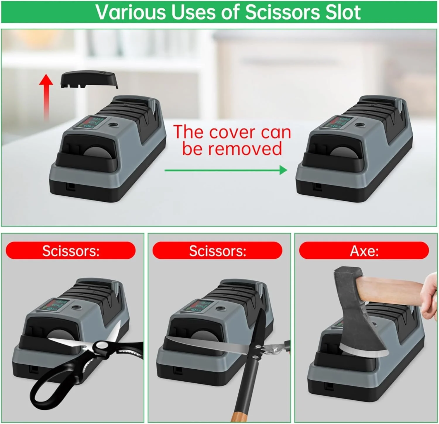 چاقو تیزکن برقی 5 در 1 THE WHITE SHOP - چاقو تیزکن برقی با 3 سرعت چرخش قابل تنظیم، مناسب برای چاقوهای تیغه صاف، چاقوهای اره ای، ساطور، چاقوهای سرامیکی و قیچی چاقو تیزکن برقی 5 در 1 THE WHITE SHOP - چاقو تیزکن برقی با 3 سرعت چرخش قابل تنظیم، مناسب برای چاقوهای تیغه صاف، چاقوهای اره ای، ساطور، چاقوهای سرامیکی و قیچی