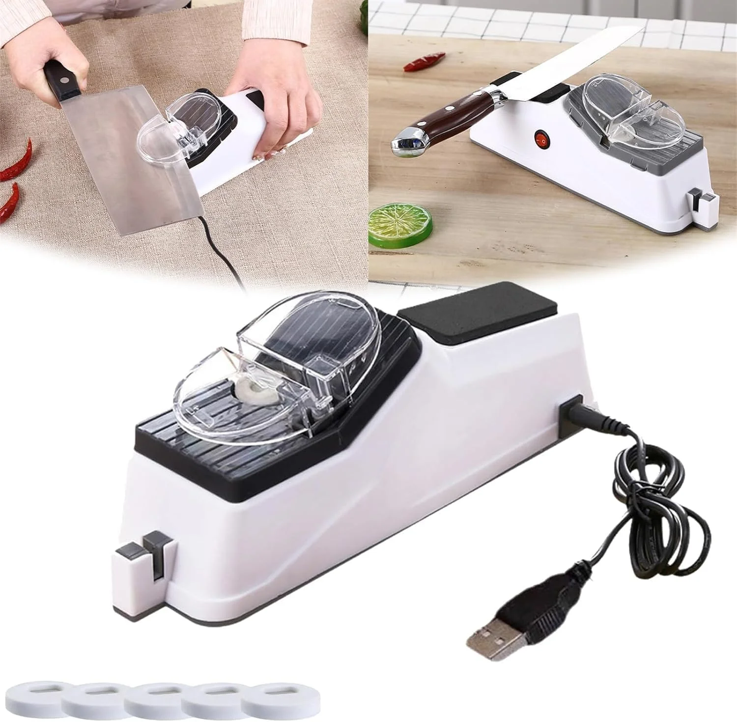 چاقو تیزکن برقی حرفه ای Surudoisharp Pro، چاقو تیزکن Surudoisharp، چاقو تیزکن دو طرفه، چاقو تیزکن برقی Prosharpen، چاقو تیزکن برقی برای همه چاقوها (2 عدد) چاقو تیزکن برقی حرفه ای Surudoisharp Pro، چاقو تیزکن Surudoisharp، چاقو تیزکن دو طرفه، چاقو تیزکن برقی Prosharpen، چاقو تیزکن برقی برای همه چاقوها (2 عدد)