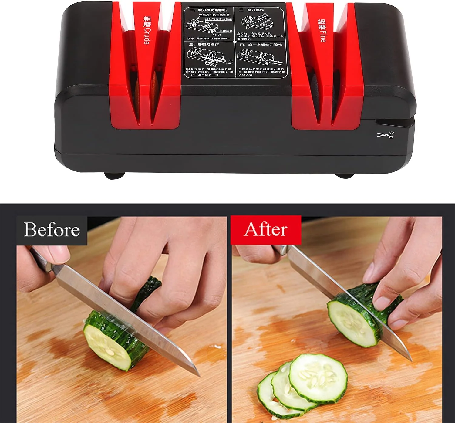 تیزکن برقی حرفه ای چاقو Tidrop، تیزکن اتوماتیک چند منظوره با زاویه 15 درجه، شیارهای درشت و ظریف برای چاقوهای صاف و دندانه دار، قیچی، آسیاب کننده برش آشپزخانه با 3 عدد تیزکن برقی حرفه ای چاقو Tidrop، تیزکن اتوماتیک چند منظوره با زاویه 15 درجه، شیارهای درشت و ظریف برای چاقوهای صاف و دندانه دار، قیچی، آسیاب کننده برش آشپزخانه با 3 عدد