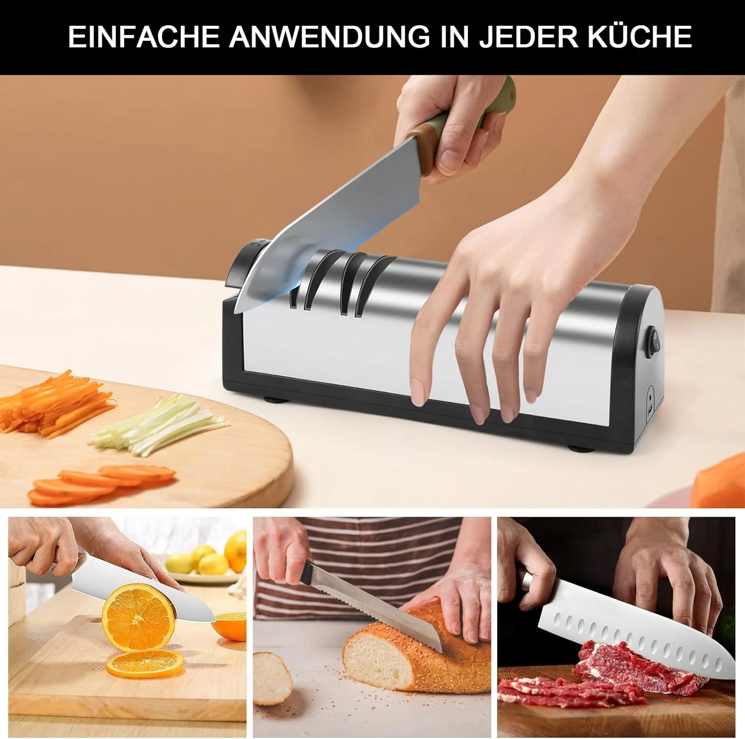 چاقو تیزکن برقی SOARFLY، فولاد ضد زنگ، چاقو تیزکن برقی، حرفه ای، چاقو تیزکن ارگونومیک، چاقو تیزکن برقی برای زبر و ظریف، ایده آل برای انواع چاقو چاقو تیزکن برقی SOARFLY، فولاد ضد زنگ، چاقو تیزکن برقی، حرفه ای، چاقو تیزکن ارگونومیک، چاقو تیزکن برقی برای زبر و ظریف، ایده آل برای انواع چاقو