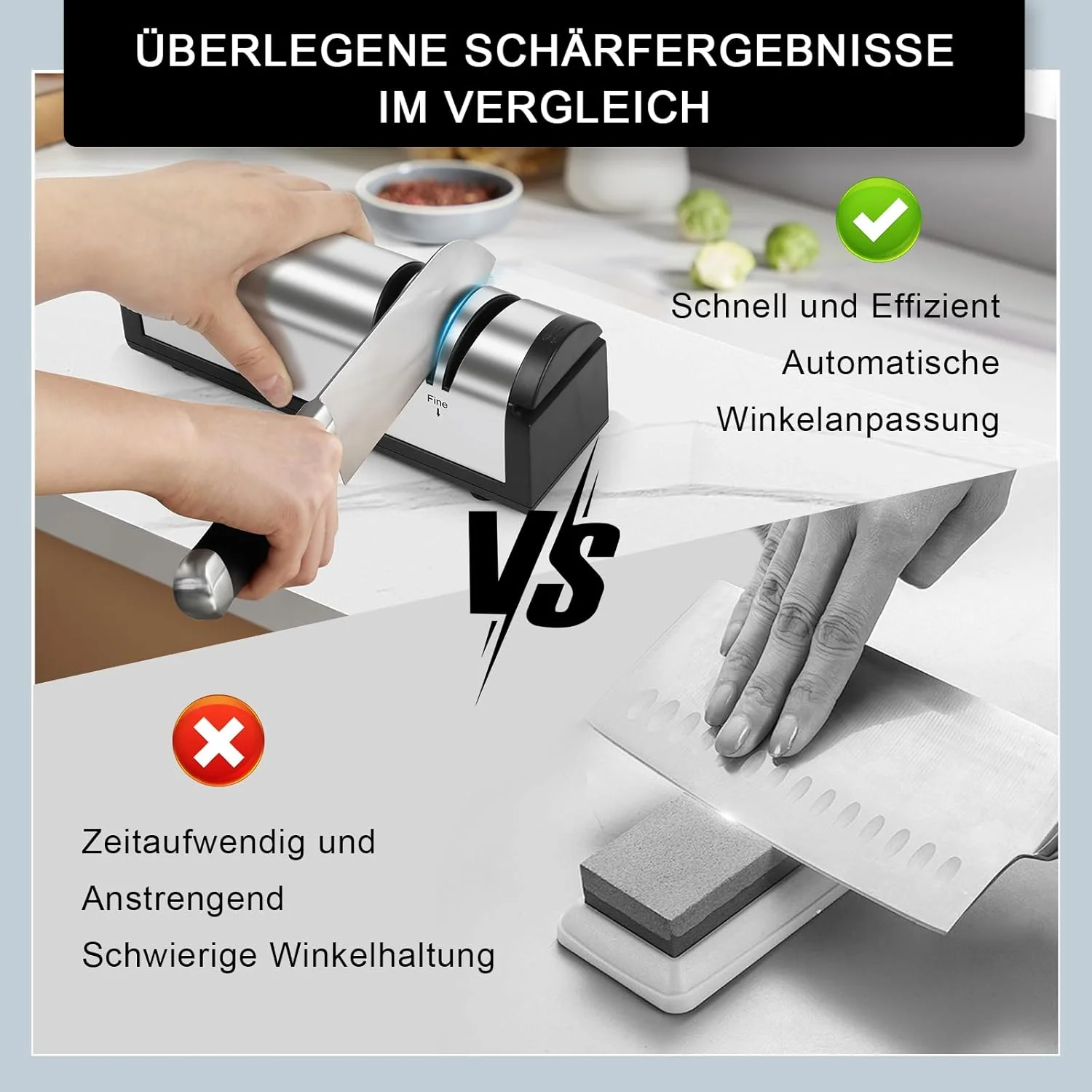 چاقو تیزکن برقی SOARFLY، فولاد ضد زنگ، چاقو تیزکن برقی، حرفه ای، چاقو تیزکن ارگونومیک، چاقو تیزکن برقی برای زبر و ظریف، ایده آل برای انواع چاقو چاقو تیزکن برقی SOARFLY، فولاد ضد زنگ، چاقو تیزکن برقی، حرفه ای، چاقو تیزکن ارگونومیک، چاقو تیزکن برقی برای زبر و ظریف، ایده آل برای انواع چاقو