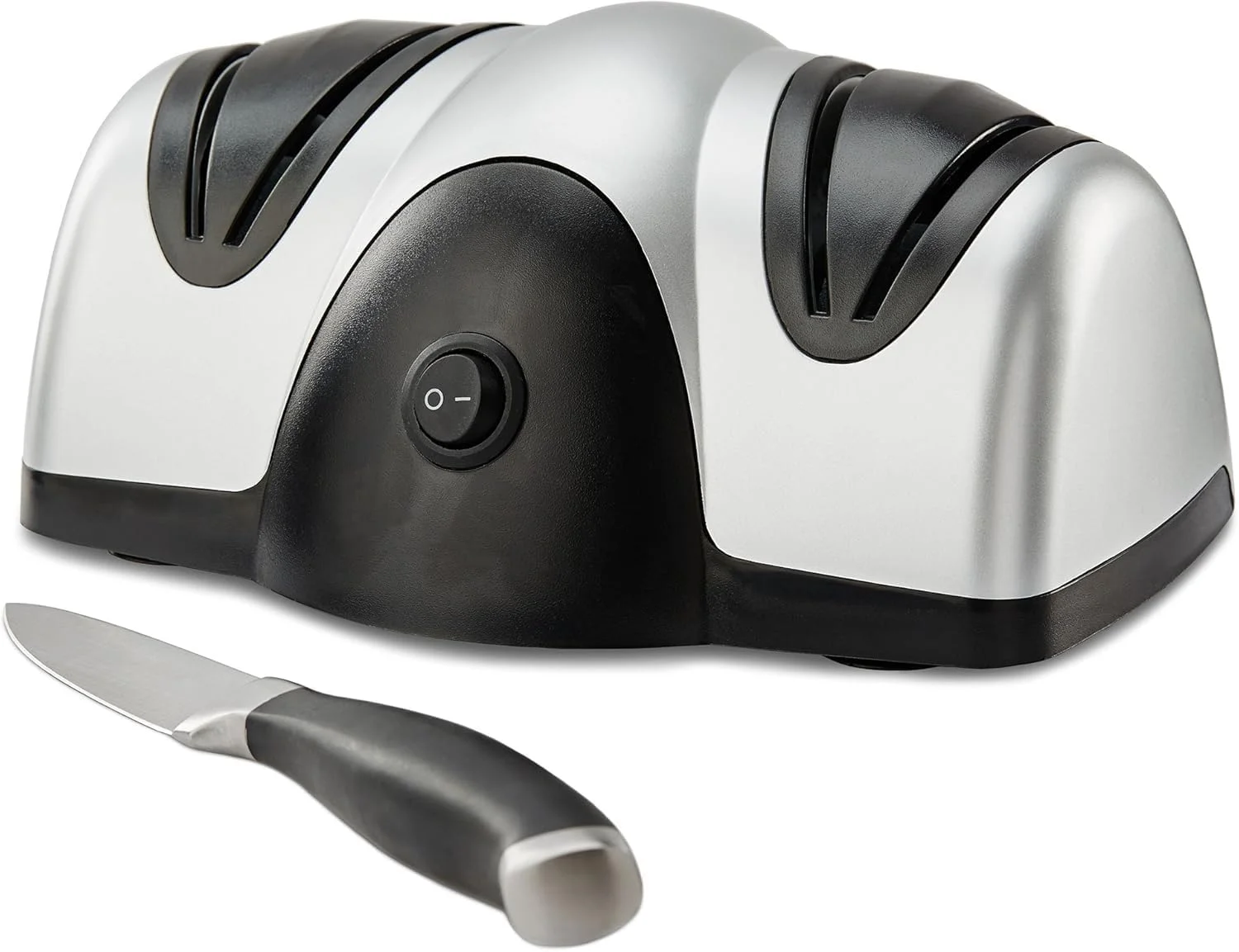 چاقو تیزکن برقی SKEIDO – سیستم دقیق 3 مرحله ای با چرخ های روکش الماس و راهنمای زاویه – قابل تنظیم 15 تا 25 درجه برای چاقوهای آشپز/سرامیکی/شکاری (20 وات)