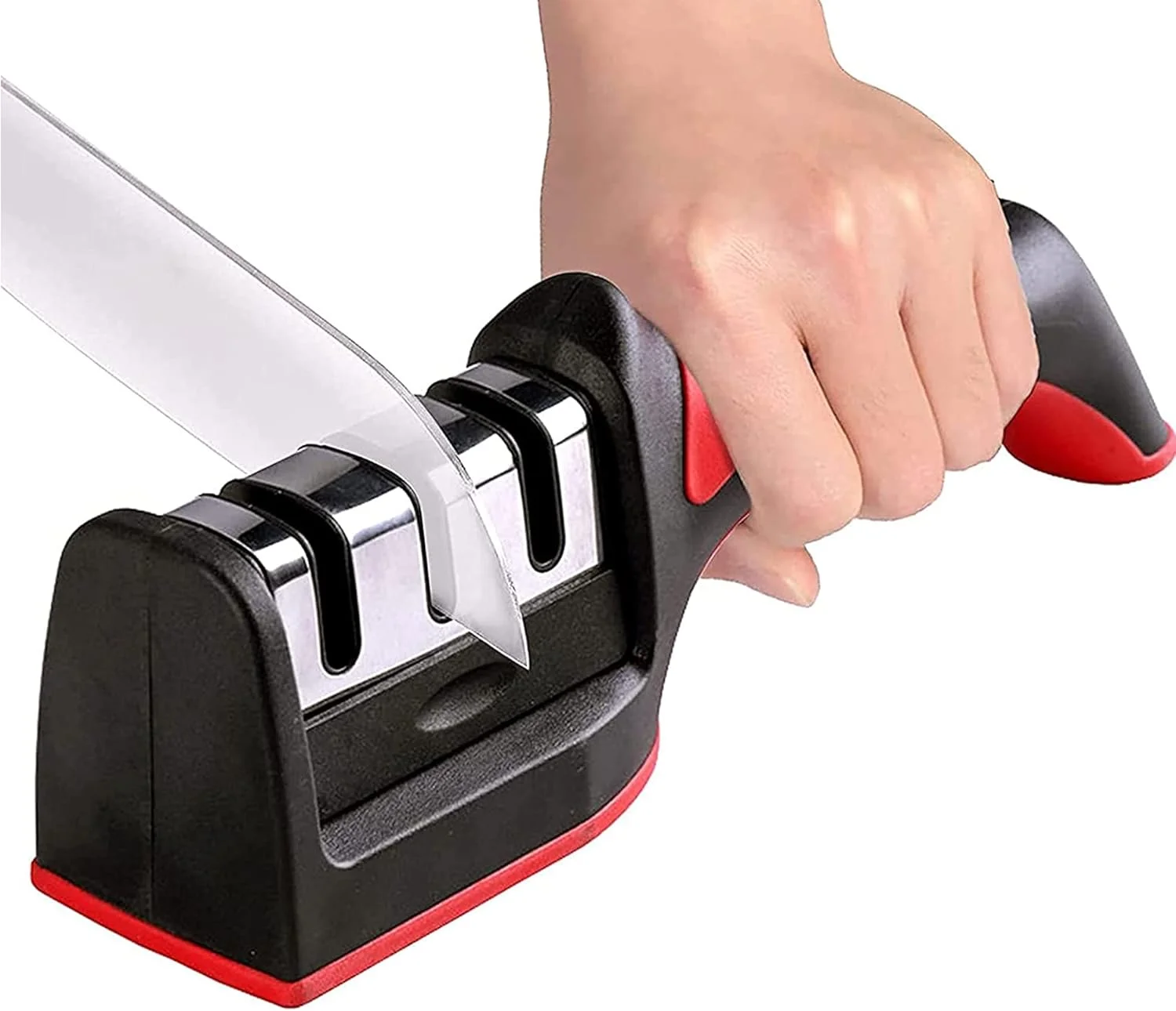 چاقو تیزکن Sulfar برای آشپزخانه | چاقو تیزکن دستی دو مرحله ای برای تیز کردن و صیقل دادن چاقوهای صاف | استفاده آسان، ایده آل برای خانه و انتخاب سرآشپز