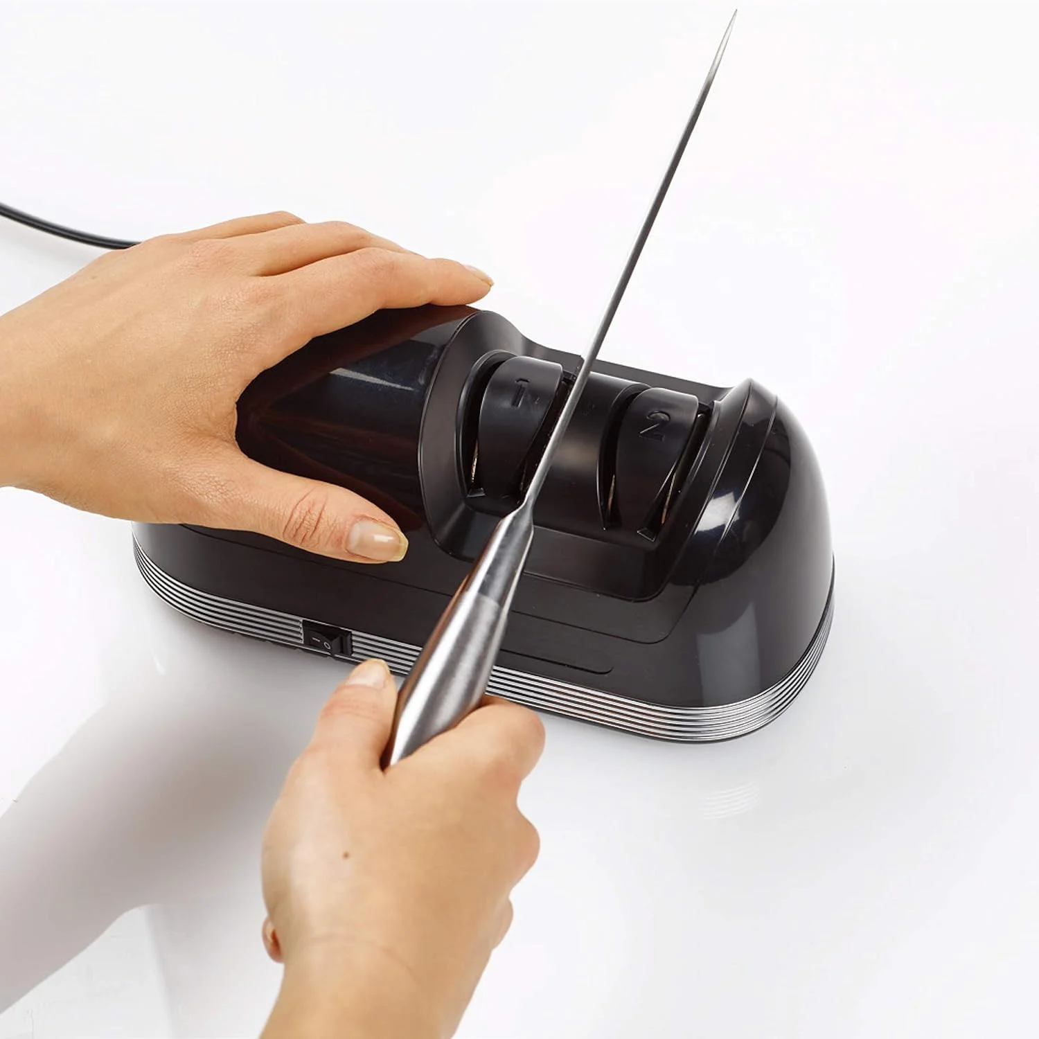 چاقو تیزکن برقی StilGut، تیزکن چاقو الماسه، سنگ زنی زبر و دقیق، مشکی بی صدا چاقو تیزکن برقی StilGut، تیزکن چاقو الماسه، سنگ زنی زبر و دقیق، مشکی بی صدا