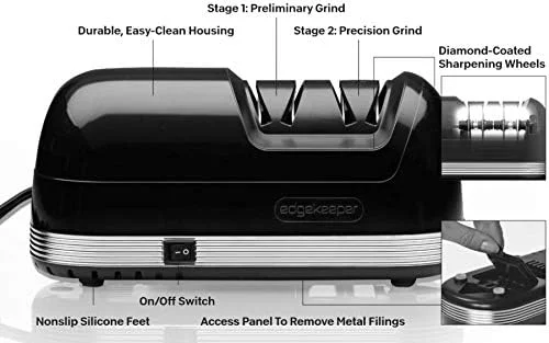 چاقو تیزکن برقی StilGut، تیزکن چاقو الماسه، سنگ زنی زبر و دقیق، مشکی بی صدا چاقو تیزکن برقی StilGut، تیزکن چاقو الماسه، سنگ زنی زبر و دقیق، مشکی بی صدا
