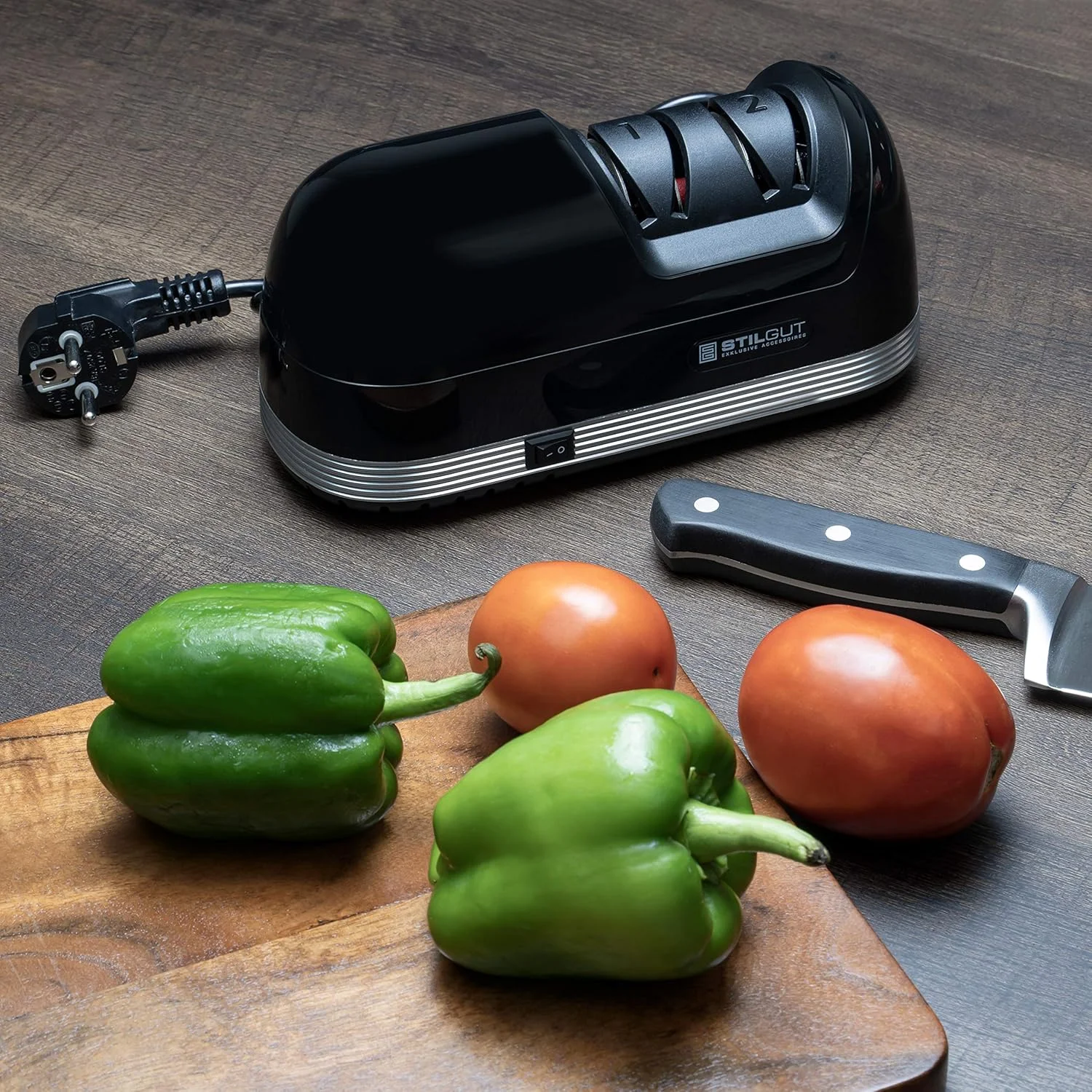 چاقو تیزکن برقی StilGut، تیزکن چاقو الماسه، سنگ زنی زبر و دقیق، مشکی بی صدا چاقو تیزکن برقی StilGut، تیزکن چاقو الماسه، سنگ زنی زبر و دقیق، مشکی بی صدا