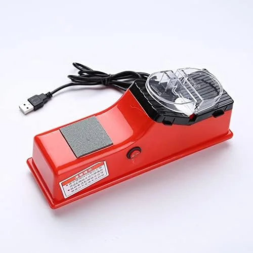 چاقو تیزکن برقی USB، چاقو تیزکن چرخشی حرفه ای آشپزخانه، دستگاه تیزکن اتوماتیک آسان و سریع چاقو و قیچی (رنگ: قرمز USB) چاقو تیزکن برقی USB، چاقو تیزکن چرخشی حرفه ای آشپزخانه، دستگاه تیزکن اتوماتیک آسان و سریع چاقو و قیچی (رنگ: قرمز USB)