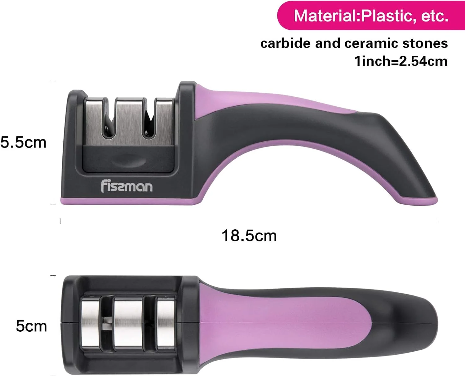 چاقو تیز کن فیسمن مدل Green Tea، دارای دو مرحله تیز کردن با چرخ های تنگستن کاربید و سرامیک، مناسب برای صیقل دادن چاقوهای آشپزخانه با استفاده آسان، مناسب برای چاقوهای صاف، ایده آل برای مصارف خانگی، ابعاد 19x5x6 سانتی متر