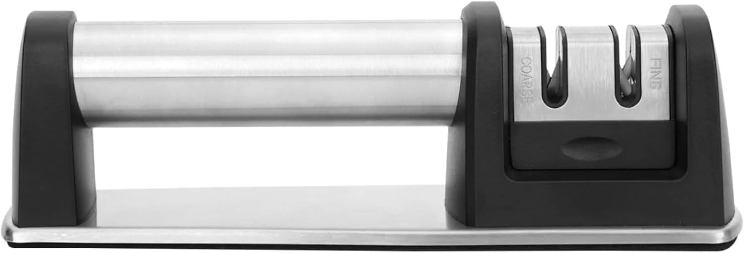 تیزکن چاقو برای آشپزخانه، تیزکن دستی دو مرحله ای چاقوی آشپزخانه، برای چاقوهای صاف و دندانه دار تیزکن چاقو برای آشپزخانه، تیزکن دستی دو مرحله ای چاقوی آشپزخانه، برای چاقوهای صاف و دندانه دار