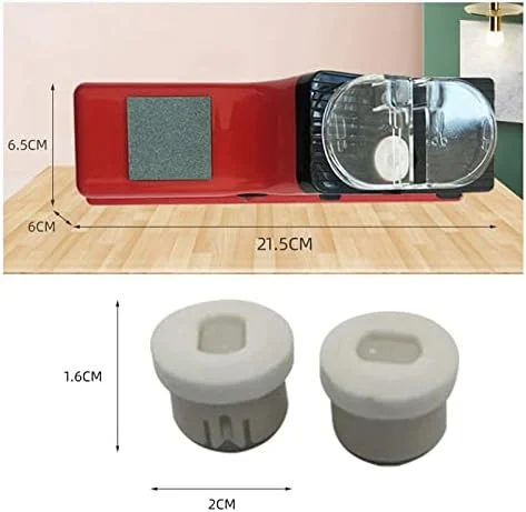 چاقو تیزکن برقی USB، چاقو تیزکن چرخشی حرفه ای آشپزخانه، دستگاه تیزکن اتوماتیک آسان و سریع چاقو و قیچی (رنگ: قرمز USB)