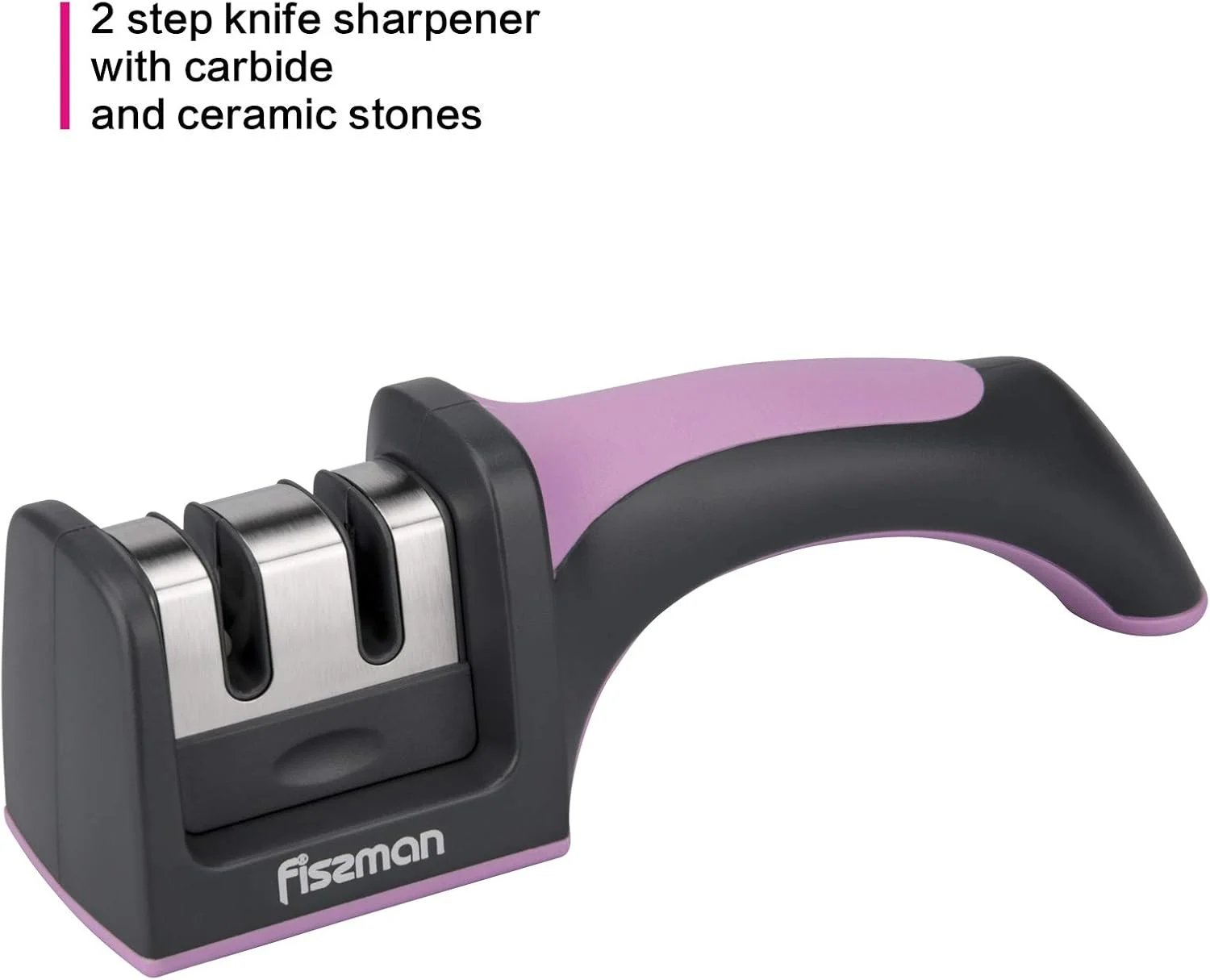 چاقو تیز کن فیسمن مدل Green Tea، دارای دو مرحله تیز کردن با چرخ های تنگستن کاربید و سرامیک، مناسب برای صیقل دادن چاقوهای آشپزخانه با استفاده آسان، مناسب برای چاقوهای صاف، ایده آل برای مصارف خانگی، ابعاد 19x5x6 سانتی متر
