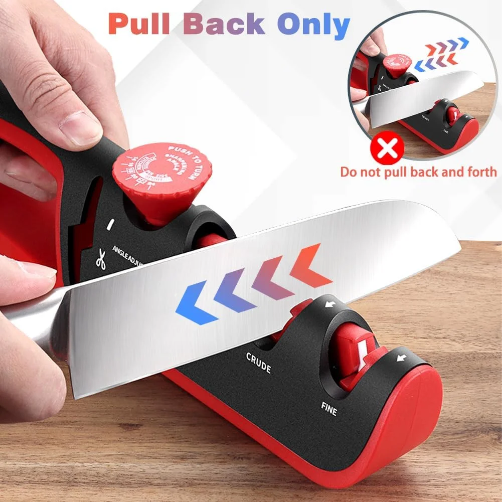 تیزکن چاقو با 6 زاویه قابل تنظیم، ابزار تیز کردن چاقو و قیچی آشپزخانه، تیزکن دستی تیغه چاقوی آشپزخانه حرفه ای و دقیق برای سرآشپز تیزکن چاقو با 6 زاویه قابل تنظیم، ابزار تیز کردن چاقو و قیچی آشپزخانه، تیزکن دستی تیغه چاقوی آشپزخانه حرفه ای و دقیق برای سرآشپز
