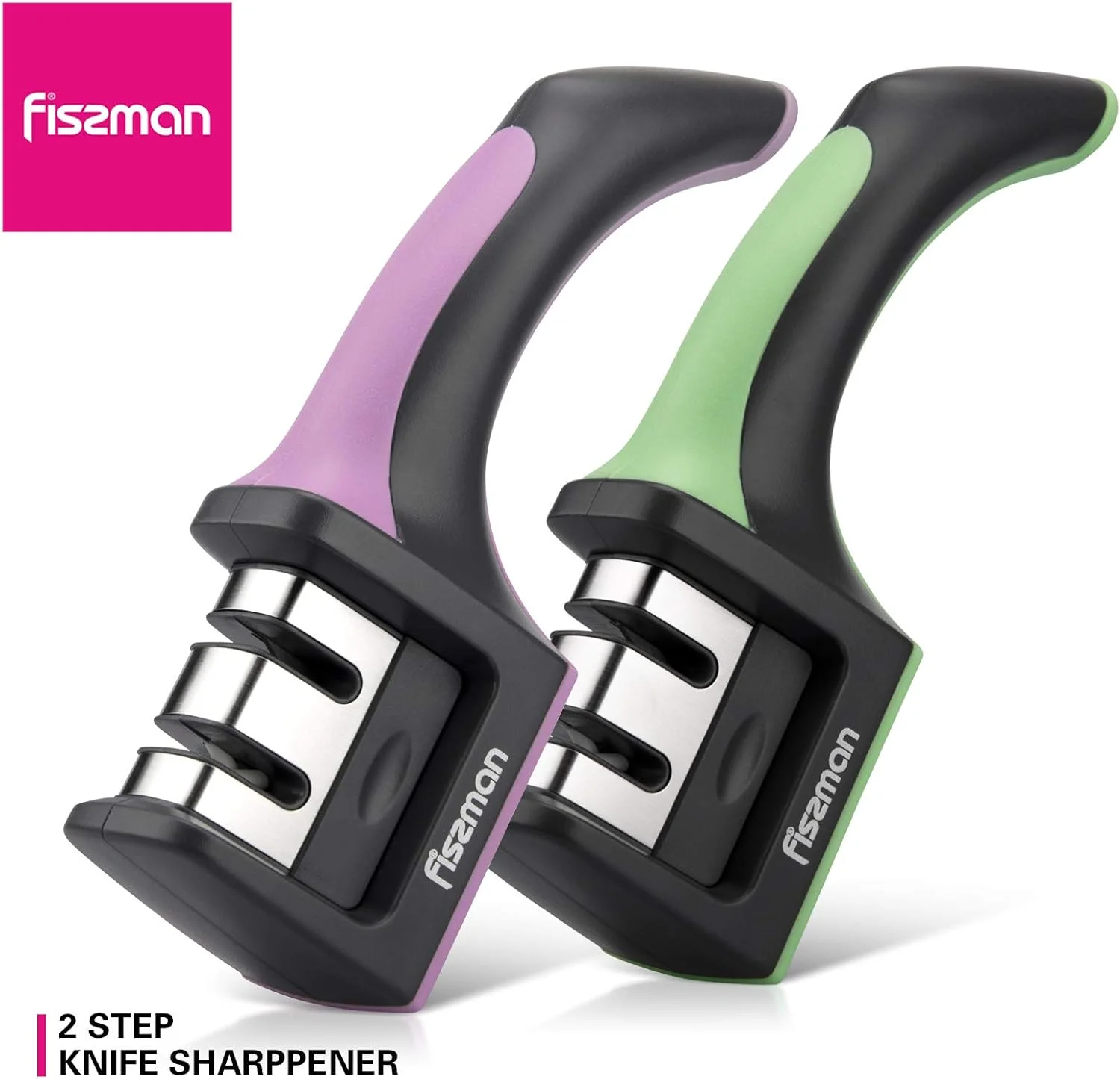 چاقو تیز کن فیسمن مدل Green Tea، دارای دو مرحله تیز کردن با چرخ های تنگستن کاربید و سرامیک، مناسب برای صیقل دادن چاقوهای آشپزخانه با استفاده آسان، مناسب برای چاقوهای صاف، ایده آل برای مصارف خانگی، ابعاد 19x5x6 سانتی متر