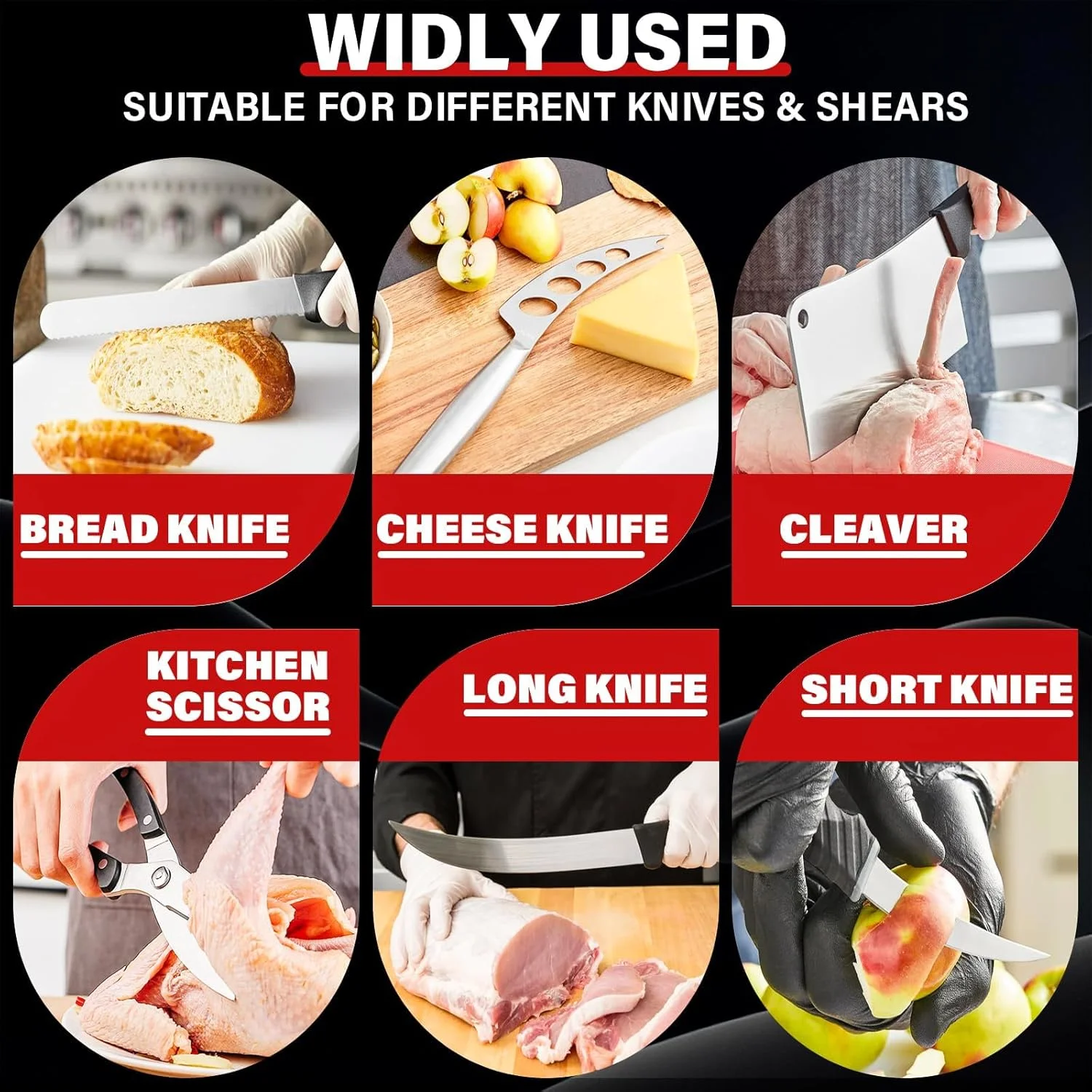 میله چاقو تیز کن، چاقو تیز کن آشپزخانه با نوک مغناطیسی، میله فولادی صیقل دهنده 10 اینچی مغناطیسی با سختی بالا، میله فولادی تیز کننده چاقو از جنس فولاد کربنی بالا (تخت)