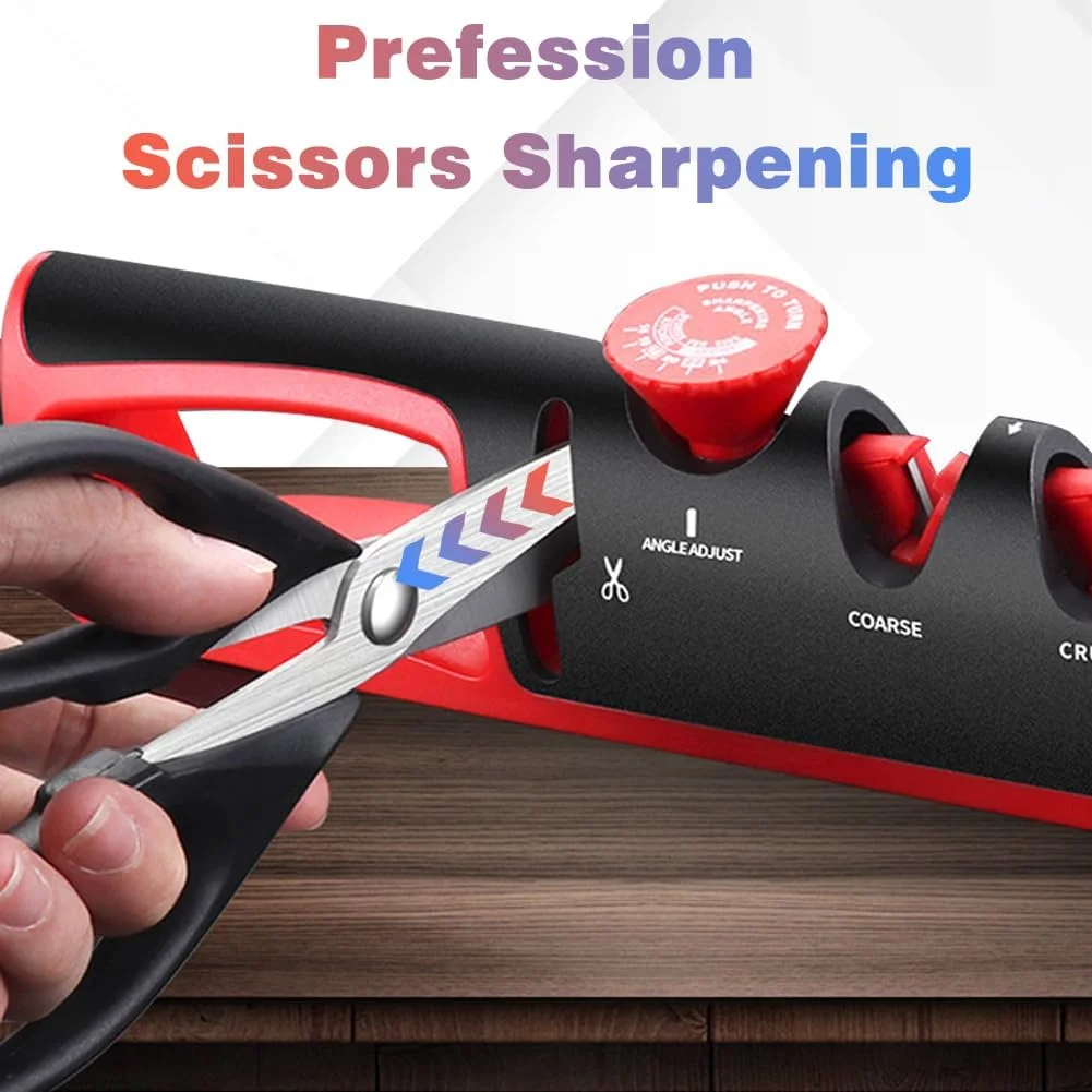 تیزکن چاقو با 6 زاویه قابل تنظیم، ابزار تیز کردن چاقو و قیچی آشپزخانه، تیزکن دستی تیغه چاقوی آشپزخانه حرفه ای و دقیق برای سرآشپز تیزکن چاقو با 6 زاویه قابل تنظیم، ابزار تیز کردن چاقو و قیچی آشپزخانه، تیزکن دستی تیغه چاقوی آشپزخانه حرفه ای و دقیق برای سرآشپز