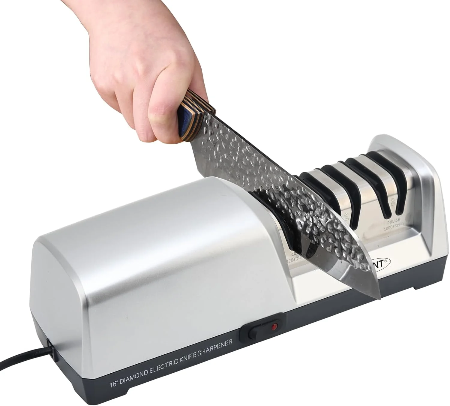 چاقو تیزکن JOANT15 با زاویه 15 درجه همراه با چاقوی سرآشپز، چاقو تیزکن برقی 3 در 1 برای چاقوهای سرامیکی و چاقوهای سبزیجات، چاقو تیزکن حرفه ای برای سنگ زنی زبر و ظریف، پولیش چاقو تیزکن JOANT15 با زاویه 15 درجه همراه با چاقوی سرآشپز، چاقو تیزکن برقی 3 در 1 برای چاقوهای سرامیکی و چاقوهای سبزیجات، چاقو تیزکن حرفه ای برای سنگ زنی زبر و ظریف، پولیش