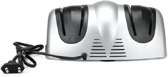 چاقو تیز کن برقی دو مرحله ای | دستگاه حرفه ای و جهانی برای تیز کردن تیغه | به آسانی چاقوهای خود را با سنگ زنی و پرداخت دقیق برای آشپزخانه، سرآشپز و استفاده خانگی، نو کنید