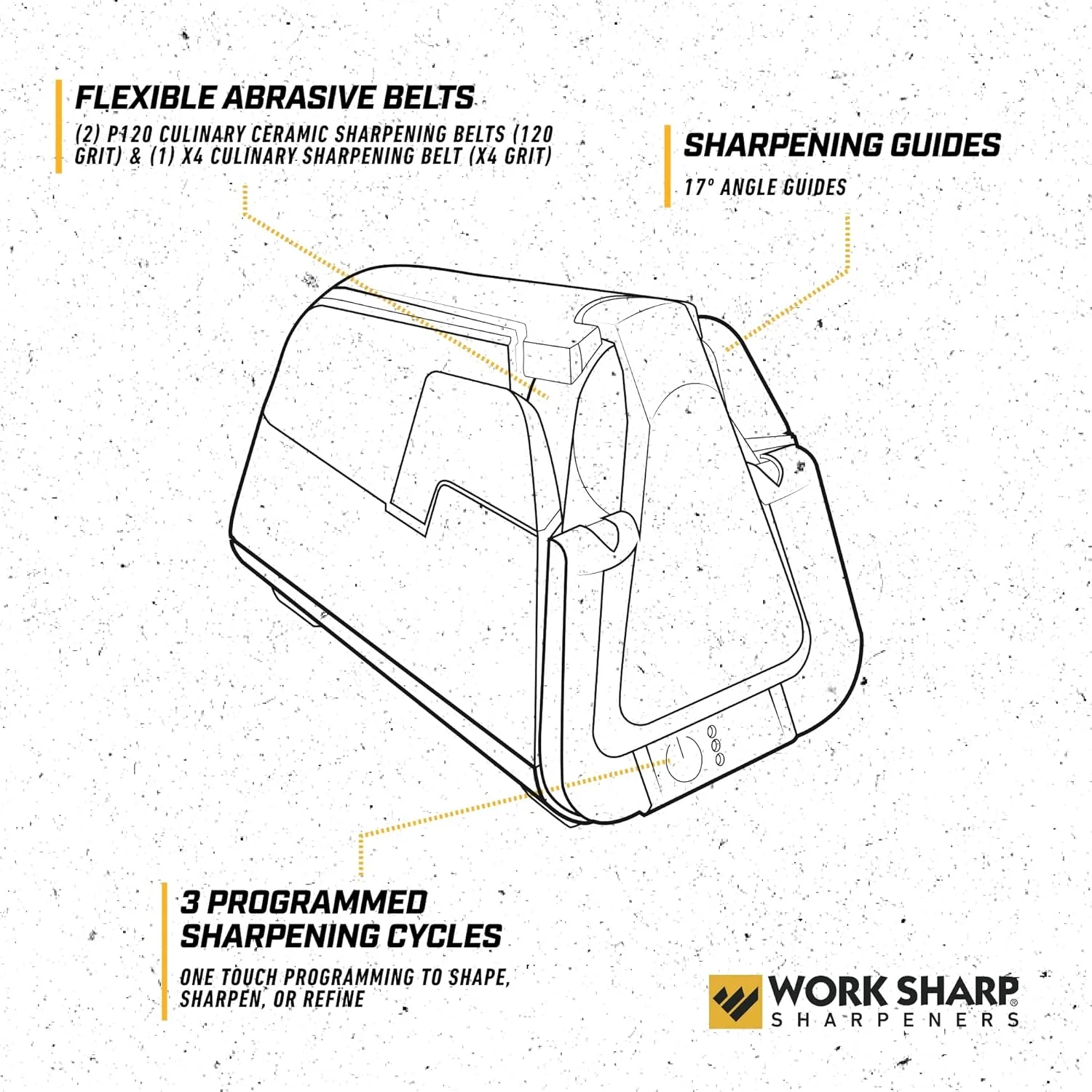 تیزکن آشپزخانه Work Sharp Culinary مدل CPE4-W، ابعاد 18.3 x 13.2 x 11.4 سانتی متر
