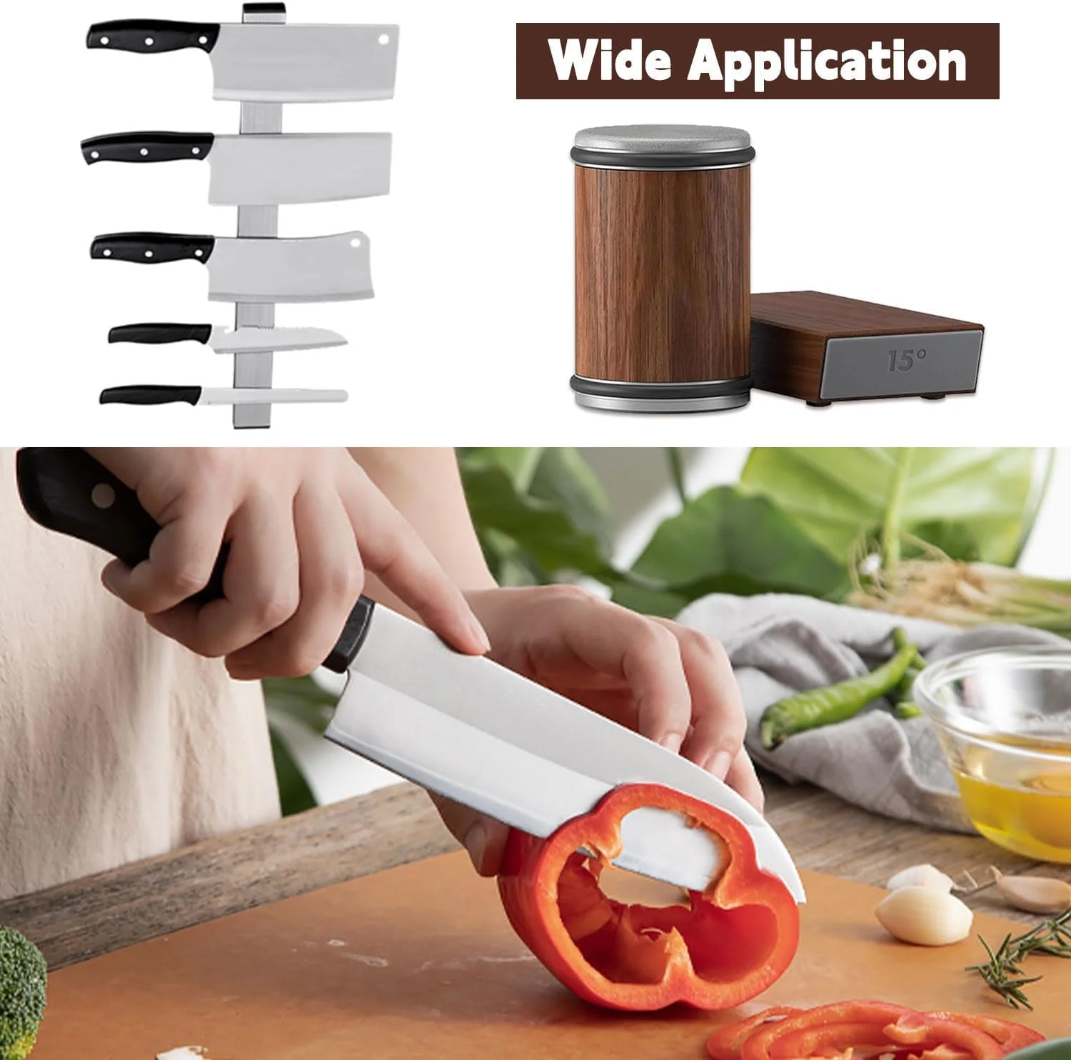 ست ابزار تیز کننده چاقو رولی ROUNY، تیز کننده چاقو آشپزخانه الماس صنعتی با دو زاویه ثابت 15 و 20 درجه برای فولاد با هر سختی، تیز کننده چاقو برای چاقوهای آشپزخانه سرآشپز