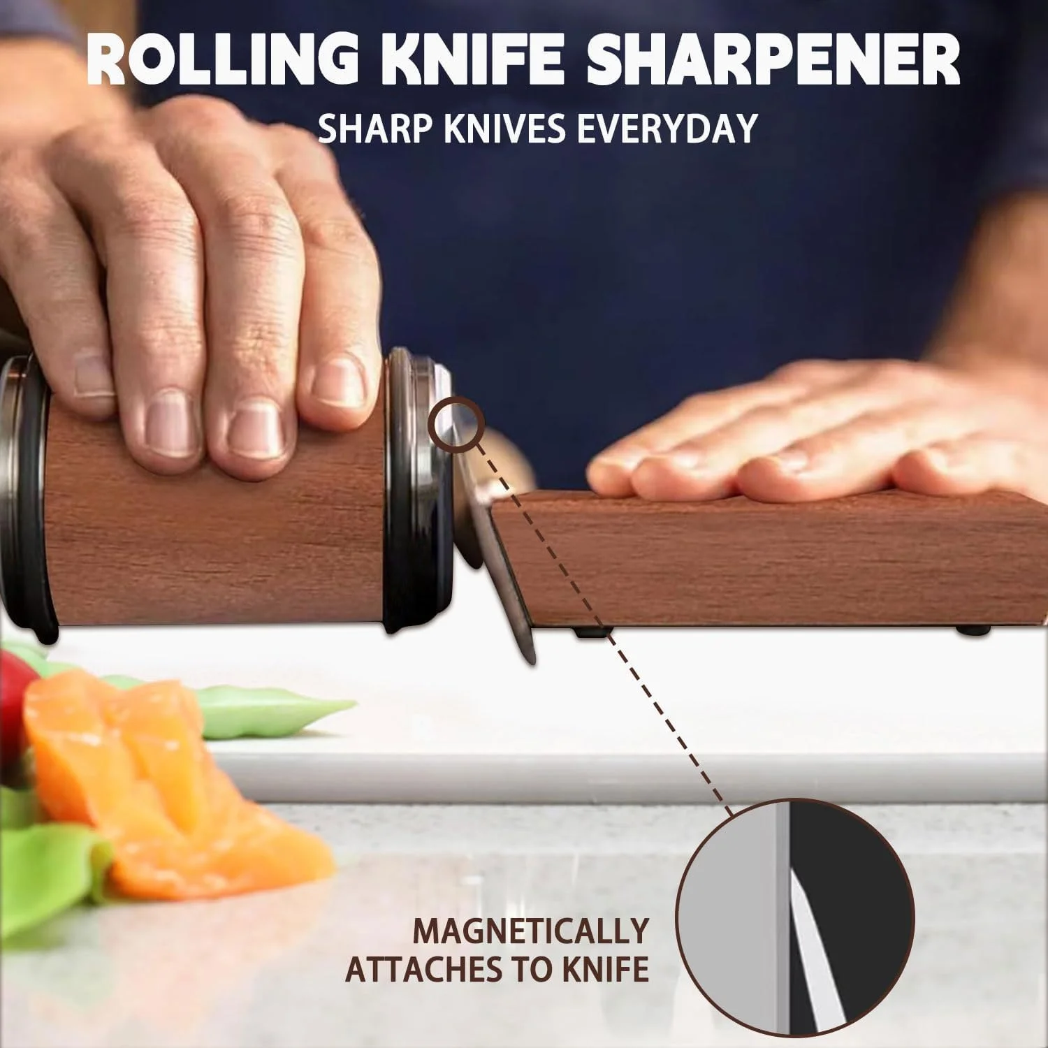 ست ابزار تیز کننده چاقو رولی ROUNY، تیز کننده چاقو آشپزخانه الماس صنعتی با دو زاویه ثابت 15 و 20 درجه برای فولاد با هر سختی، تیز کننده چاقو برای چاقوهای آشپزخانه سرآشپز