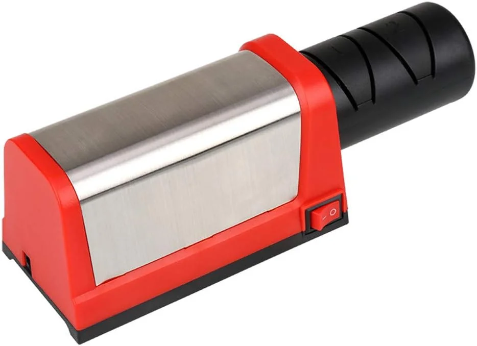 چاقو تیز کن برقی Raitron، چاقو تیز کن برقی 2 مرحله ای برای آشپزخانه، تیز کردن سریع، تعمیر، احیا و صیقل دادن تیغه ها با مواد ساینده الماس برای ابزارهای تیز کردن چاقو