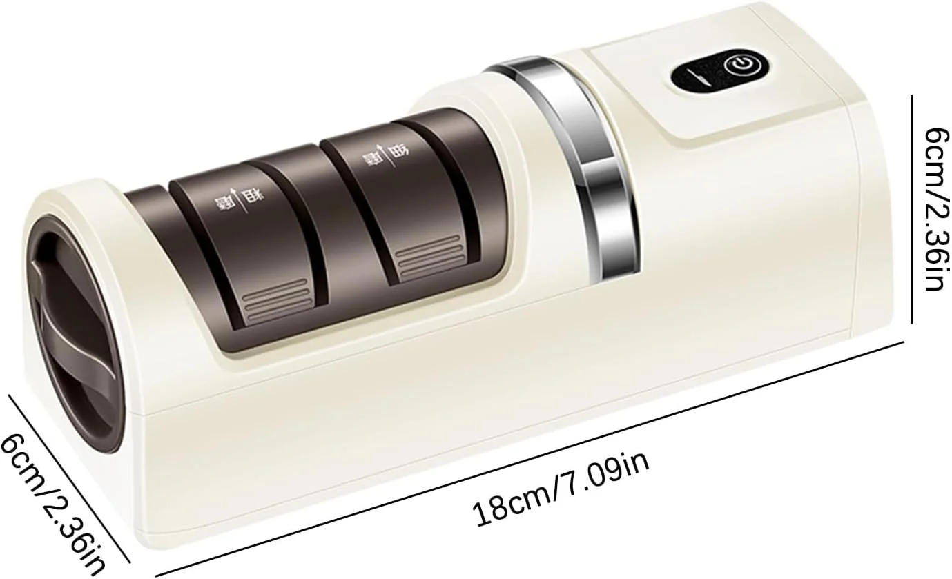 تیزکن برقی چاقو، ابزار تیز کردن قیچی شارژی اتوماتیک، سنگ سنباده پولیش حرفه ای برای مصارف خانگی، آشپزخانه، رستوران، استفاده آسان و راندمان بالا