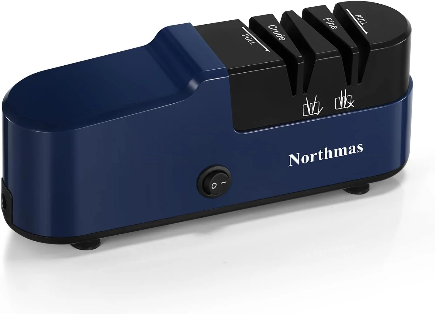 چاقو تیز کن نورثمس، چاقو تیز کن برقی حرفه ای برای مصارف خانگی، 2 مرحله برای تیز کردن و صیقل دادن سریع، طراحی ولتاژ جهانی 100V-240V، آبی