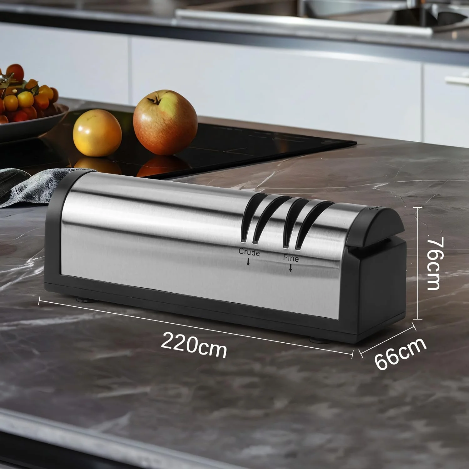 چاقو تیزکن برقی OBEISN، سیستم تیز کردن چاقو 3 در 1 با الماس، مناسب برای سنگ زنی خشن، تعمیر، سنگ زنی ظریف و صیقل دادن چاقوهای آشپزخانه، چاقوهای میوه، قیچی و استخوان