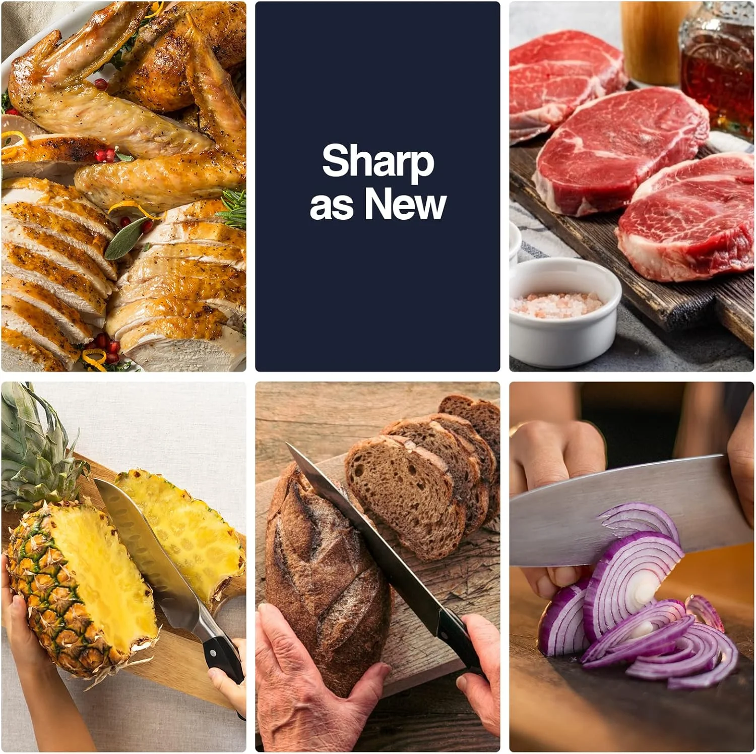 چاقو تیز کن نورثمس، چاقو تیز کن برقی حرفه ای برای مصارف خانگی، 2 مرحله برای تیز کردن و صیقل دادن سریع، طراحی ولتاژ جهانی 100V-240V، آبی