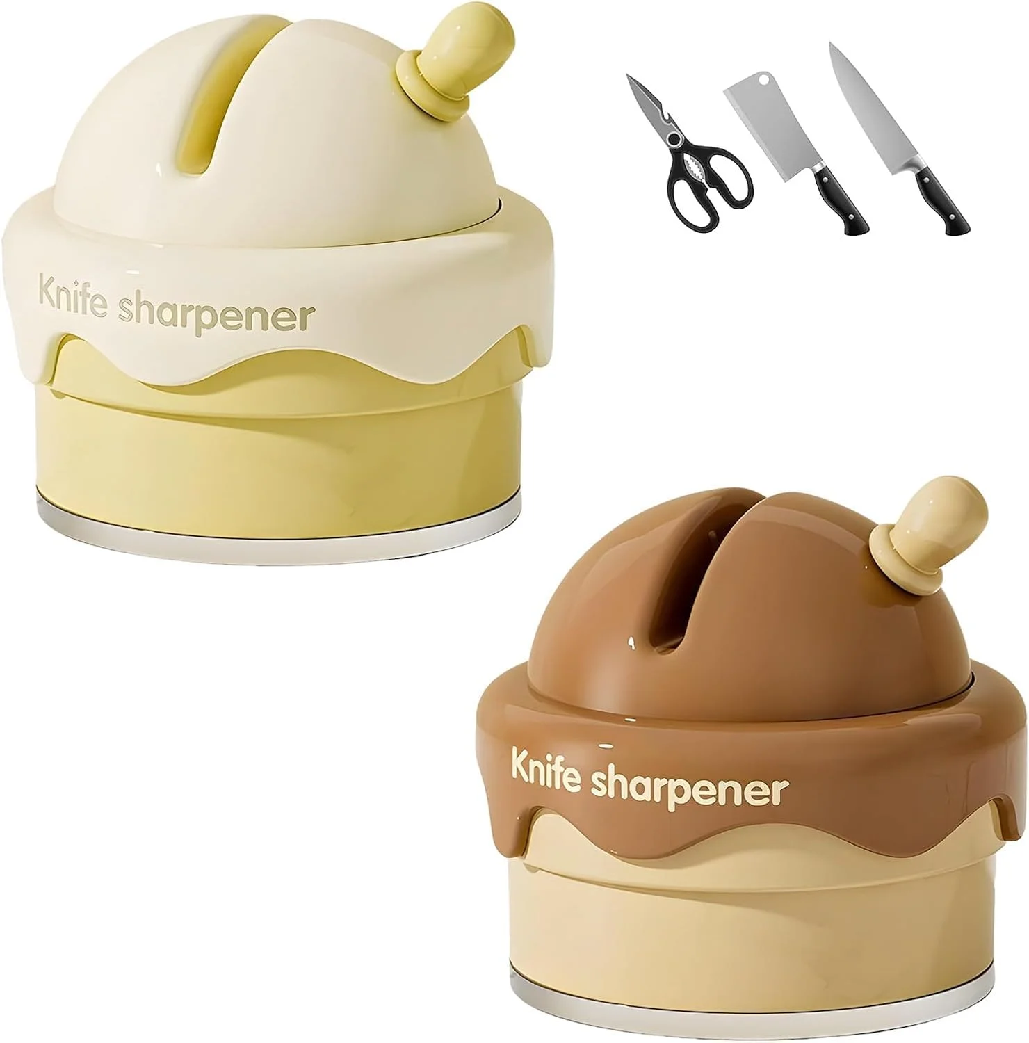 مجموعه چاقو تیزکن دستی با پایه مکنده - بسته 2 عددی چاقو تیزکن به شکل بستنی، طراحی ایمن دستی برای آشپزخانه، ابزار آسان برای استفاده جهت تیز کردن چاقو برای آشپزی خانگی (چند رنگ) مجموعه چاقو تیزکن دستی با پایه مکنده - بسته 2 عددی چاقو تیزکن به شکل بستنی، طراحی ایمن دستی برای آشپزخانه، ابزار آسان برای استفاده جهت تیز کردن چاقو برای آشپزی خانگی (چند رنگ)