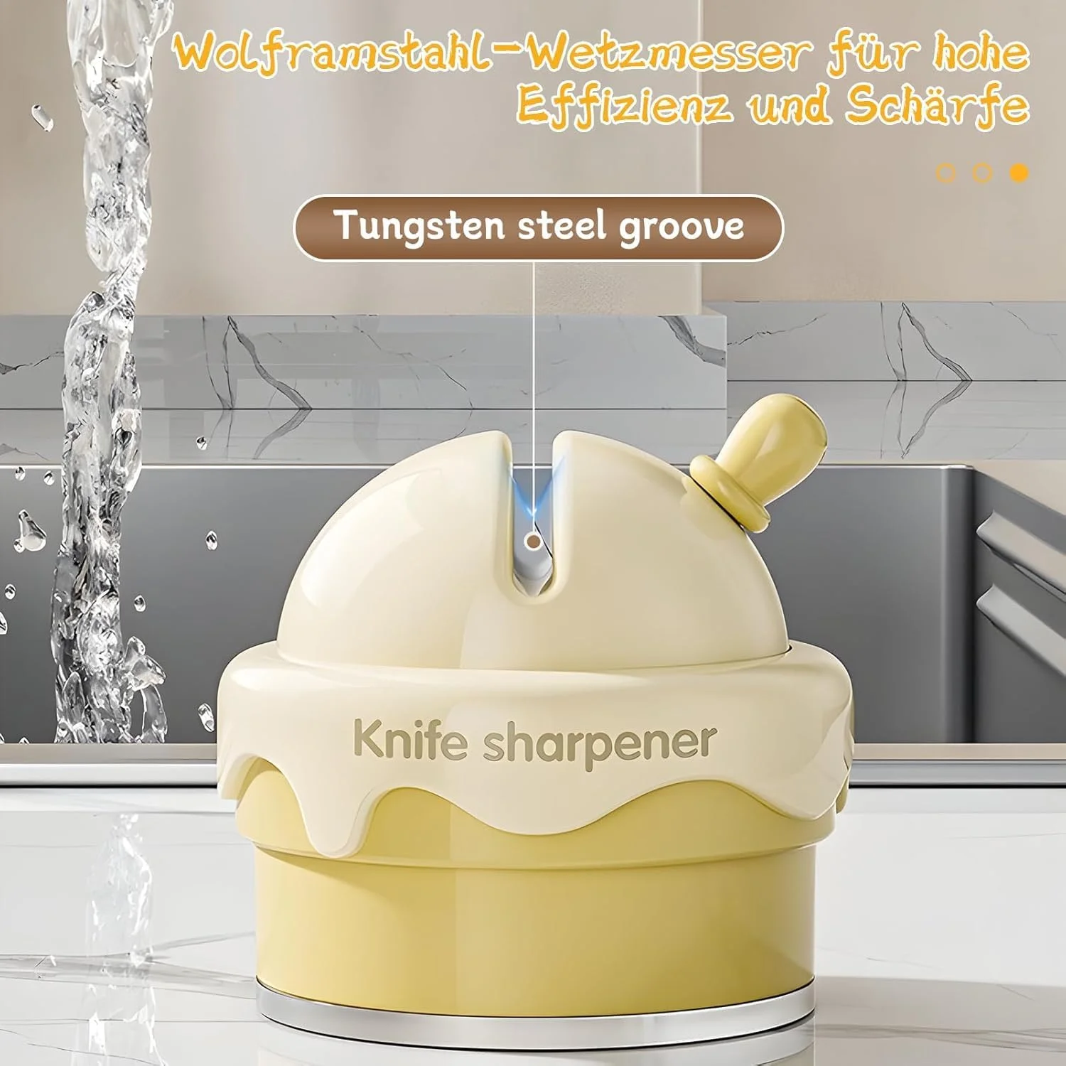 مجموعه چاقو تیزکن دستی با پایه مکنده - بسته 2 عددی چاقو تیزکن به شکل بستنی، طراحی ایمن دستی برای آشپزخانه، ابزار آسان برای استفاده جهت تیز کردن چاقو برای آشپزی خانگی (چند رنگ)