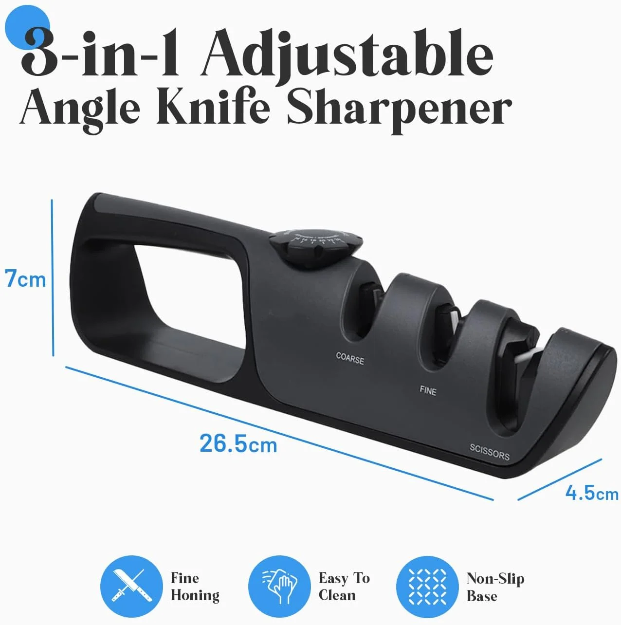 چاقو تیزکن مرزیل 3 در 1 با زاویه قابل تنظیم - دسته ارگونومیک، پایه ضد لغزش، فولاد تنگستن فوق سخت برای تیز کردن خشن، میله های سرامیکی برای صیقل دادن ظریف - چاقوهای آشپزخانه و قیچی را تیز می کند چاقو تیزکن مرزیل 3 در 1 با زاویه قابل تنظیم - دسته ارگونومیک، پایه ضد لغزش، فولاد تنگستن فوق سخت برای تیز کردن خشن، میله های سرامیکی برای صیقل دادن ظریف - چاقوهای آشپزخانه و قیچی را تیز می کند
