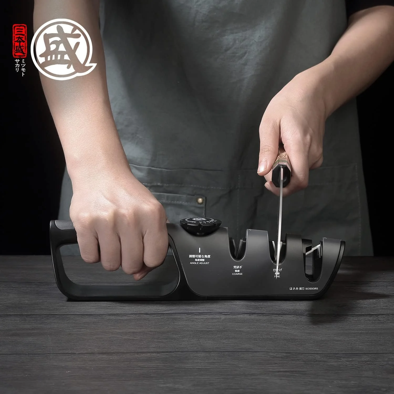 چاقو تیزکن 3 مرحله ای میتسوموتو ساکاری با دکمه تنظیم زاویه