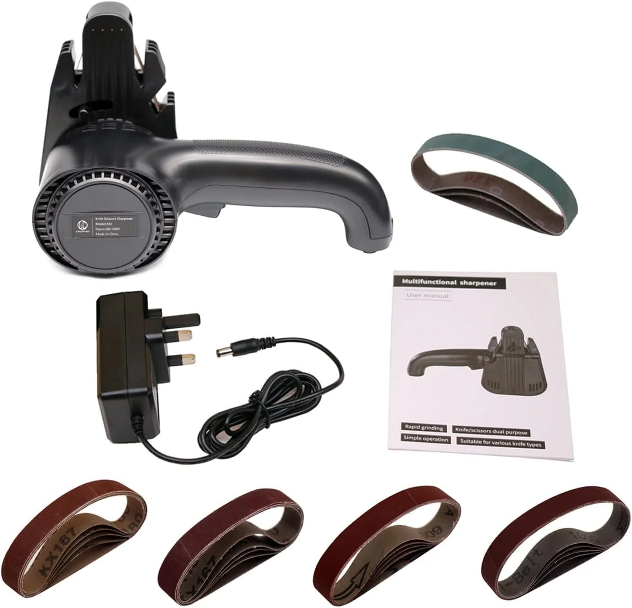 چاقو تیزکن برقی LIHUACHEN M3، قیچی تیزکن حرفه ای، دستگاه چند منظوره تیزکن چاقو، ابزار تیزکن چاقو فولادی تنگستن (دوشاخه UK) مشکی چاقو تیزکن برقی LIHUACHEN M3، قیچی تیزکن حرفه ای، دستگاه چند منظوره تیزکن چاقو، ابزار تیزکن چاقو فولادی تنگستن (دوشاخه UK) مشکی