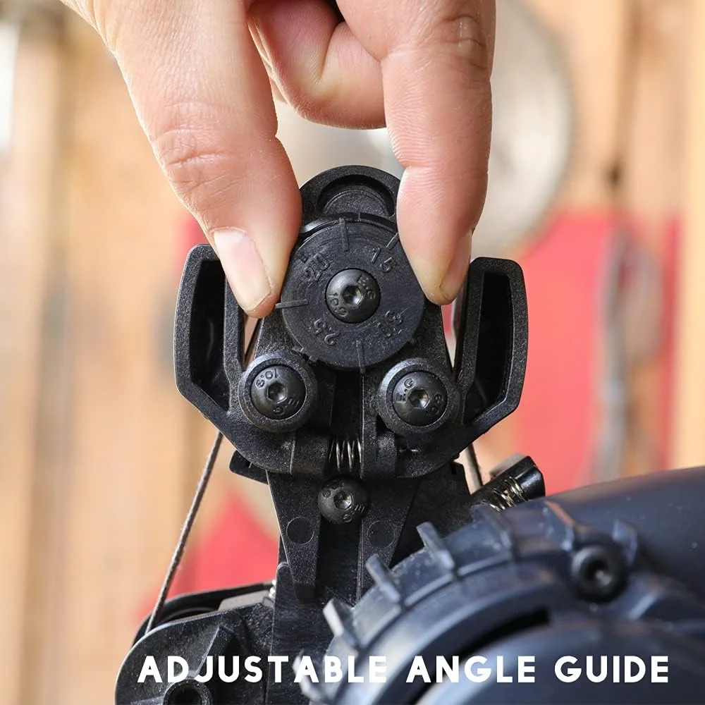 چاقو تیزکن برقی LIHUACHEN M2، چاقو تیزکن حرفه ای، چاقو تیزکن سنگی، ابزار چاقو تیزکن فولادی تنگستن (دوشاخه UK) مشکی