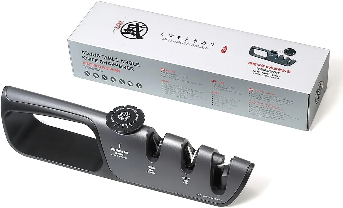 چاقو تیزکن 3 مرحله ای میتسوموتو ساکاری با دکمه تنظیم زاویه