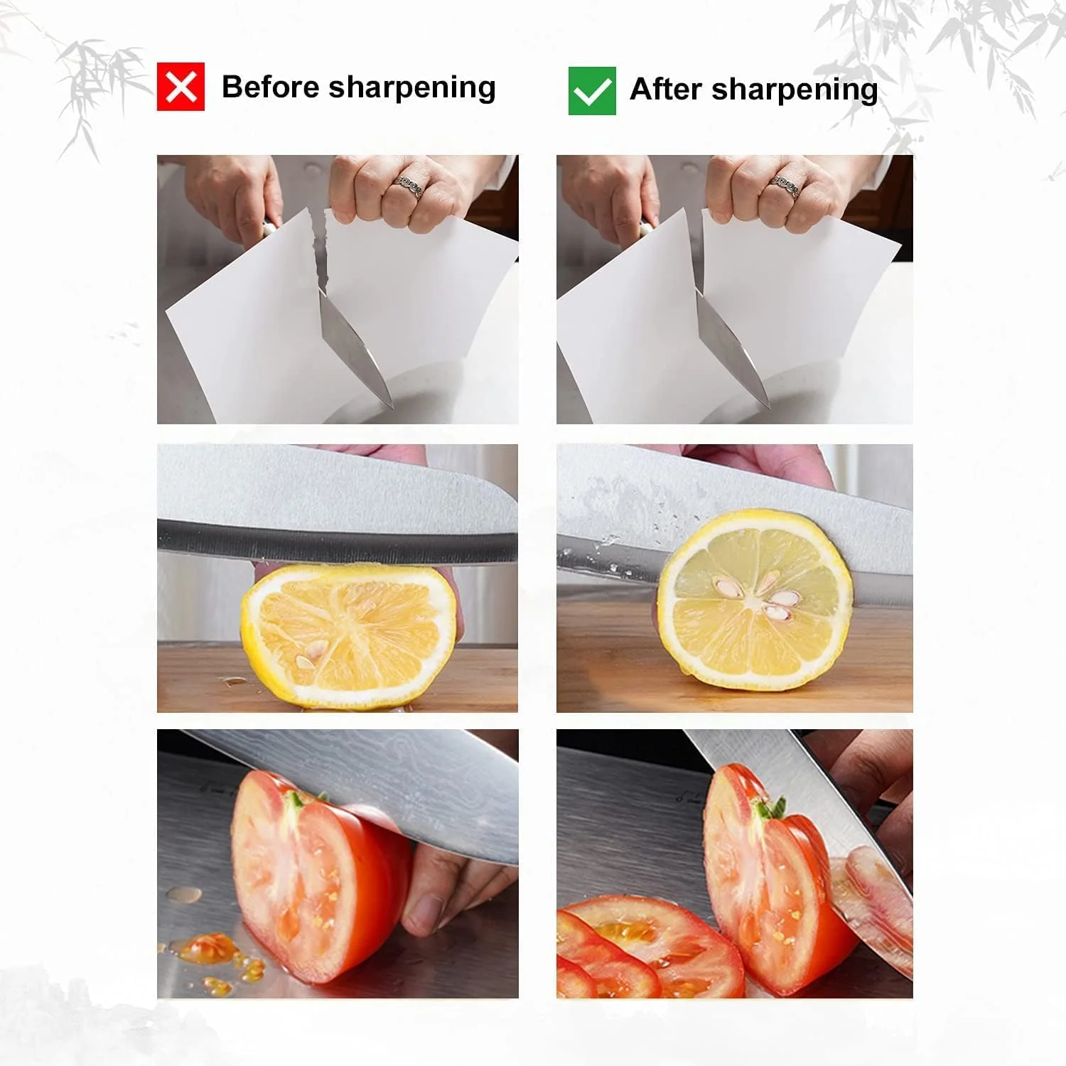 ست سنگ چاقو تیز کن Homodoskey - 4 طرفه با درجه زبری 400/1000 3000/8000 - پایه بامبو ضد لغزش، دستکش های مقاوم در برابر برش، راهنمای زاویه، سنگ صاف کننده، راهنمای تیز کردن، چرم پرداخت ست سنگ چاقو تیز کن Homodoskey - 4 طرفه با درجه زبری 400/1000 3000/8000 - پایه بامبو ضد لغزش، دستکش های مقاوم در برابر برش، راهنمای زاویه، سنگ صاف کننده، راهنمای تیز کردن، چرم پرداخت